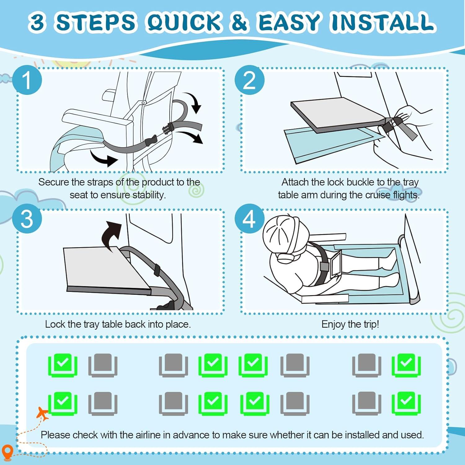 Extensor de Asiento de Avión para Niños Flyaway Azul 75x42cm