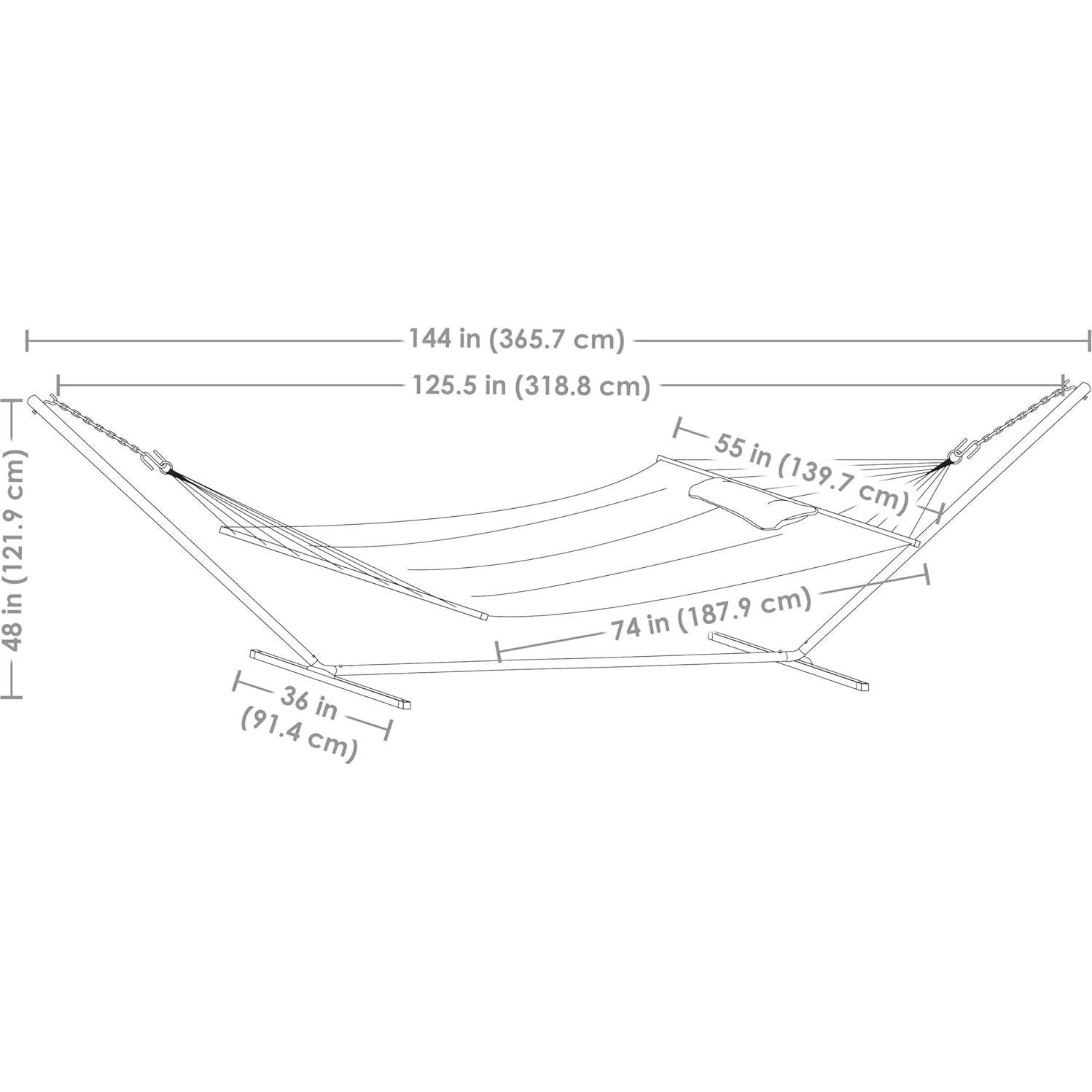 Hamaca Doble Acolchada Sunnydaze con Soporte 3.66m - Playa Catalina