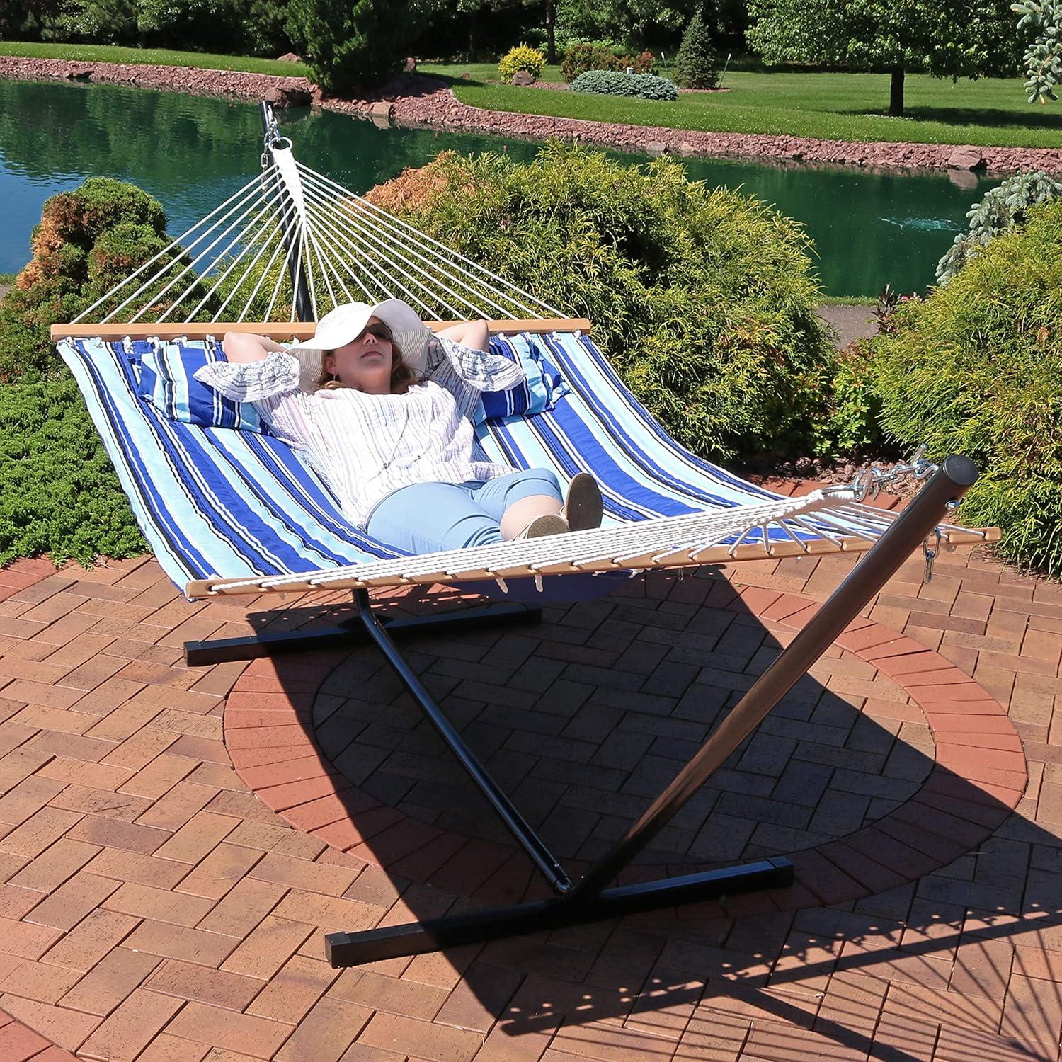 Hamaca Doble Acolchada Sunnydaze con Soporte 3.66m - Playa Catalina