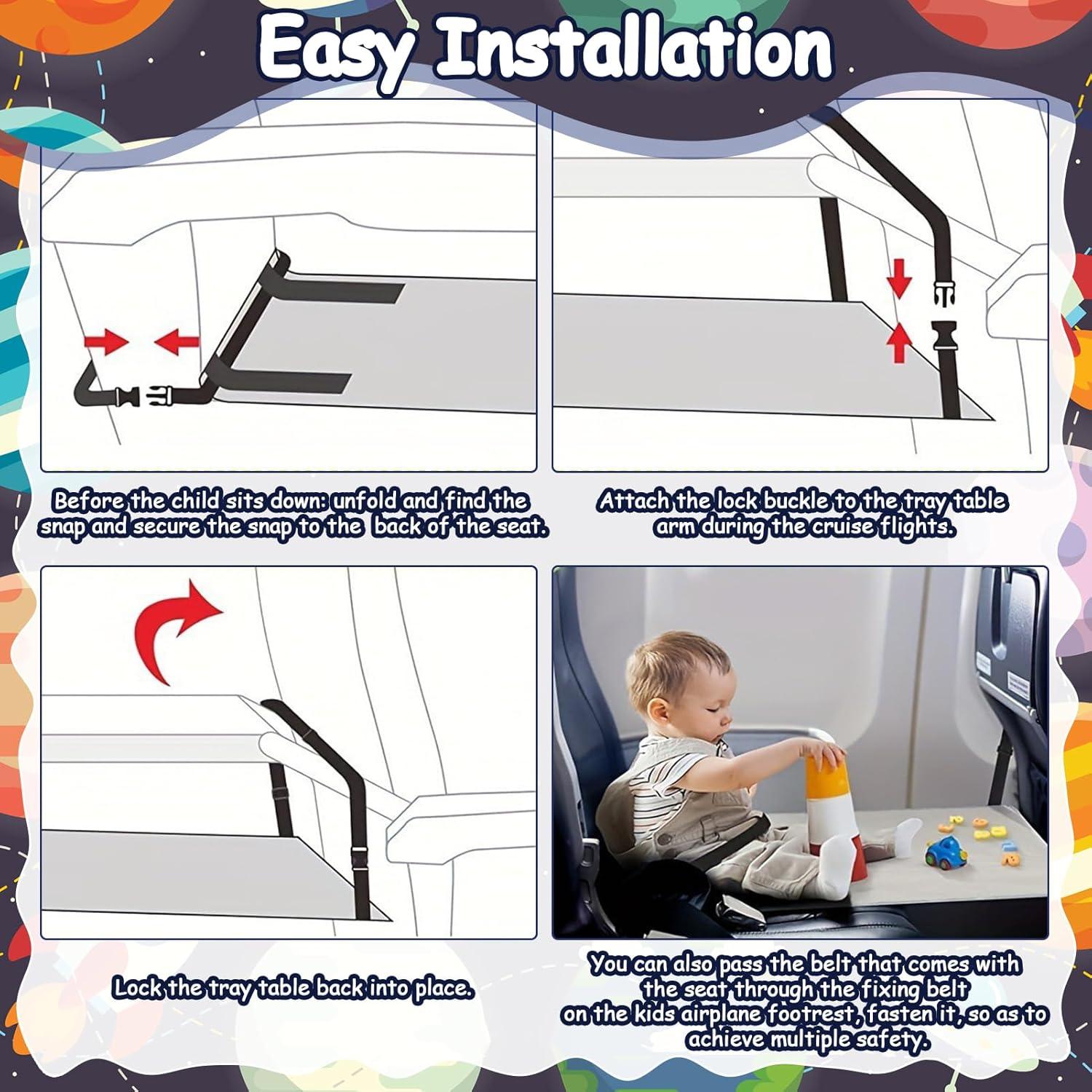 Extensor de Asiento de Avión Azul para Niños - 2 Paquete