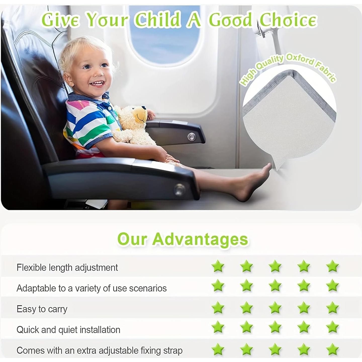 Cama de avión para niños Gris - Extensor de asiento 79x44cm