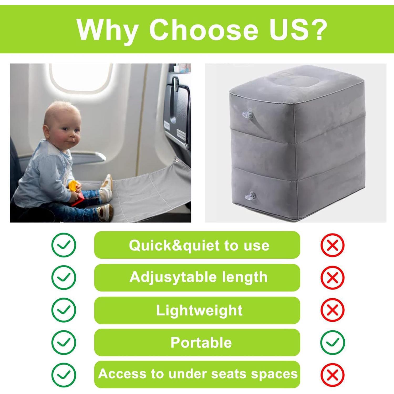 Cama de avión para niños Gris - Extensor de asiento 79x44cm