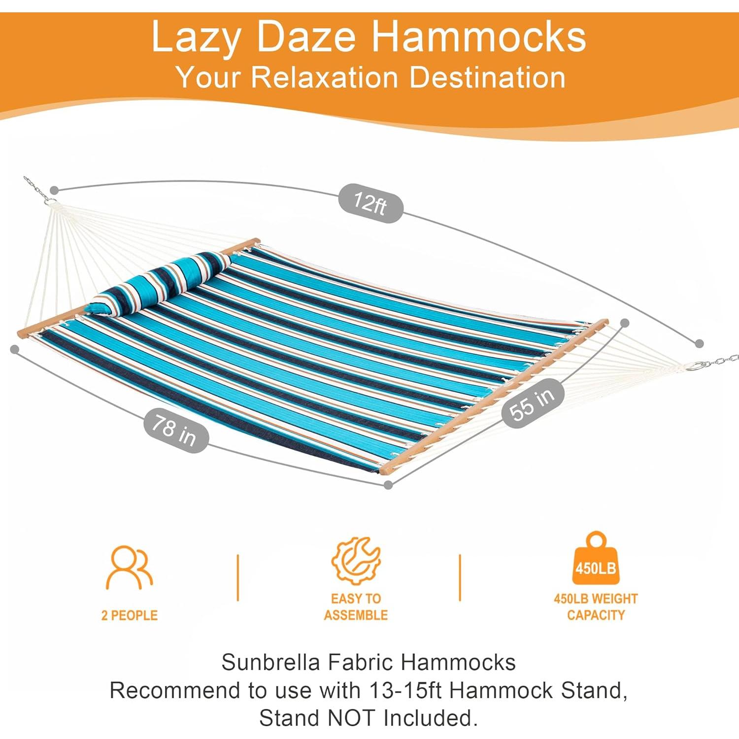Hamaca Lazy Daze 3.96m Sunbrella Doble Resistente al Clima