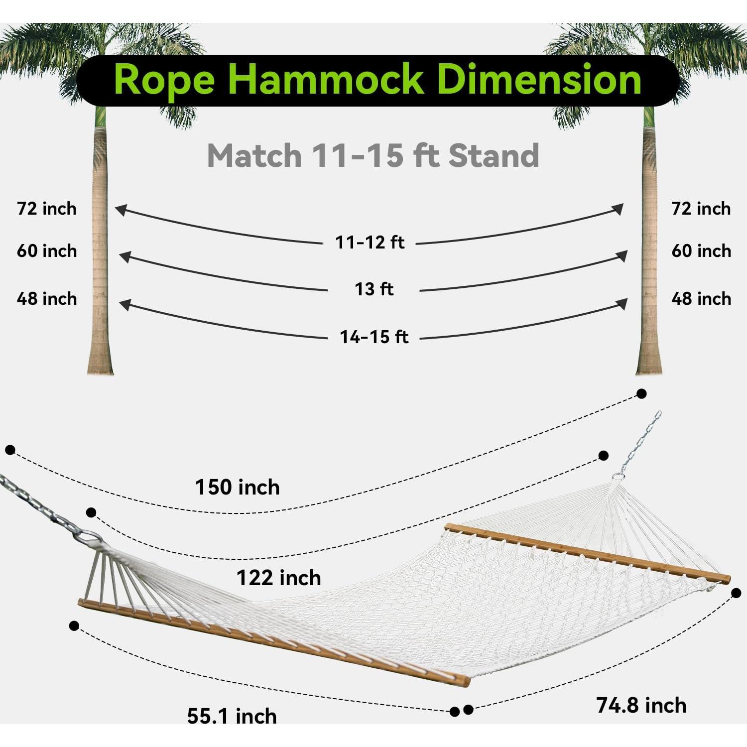 Hamaca Doble ANAGOO de Poliester 190x140 cm Blanca