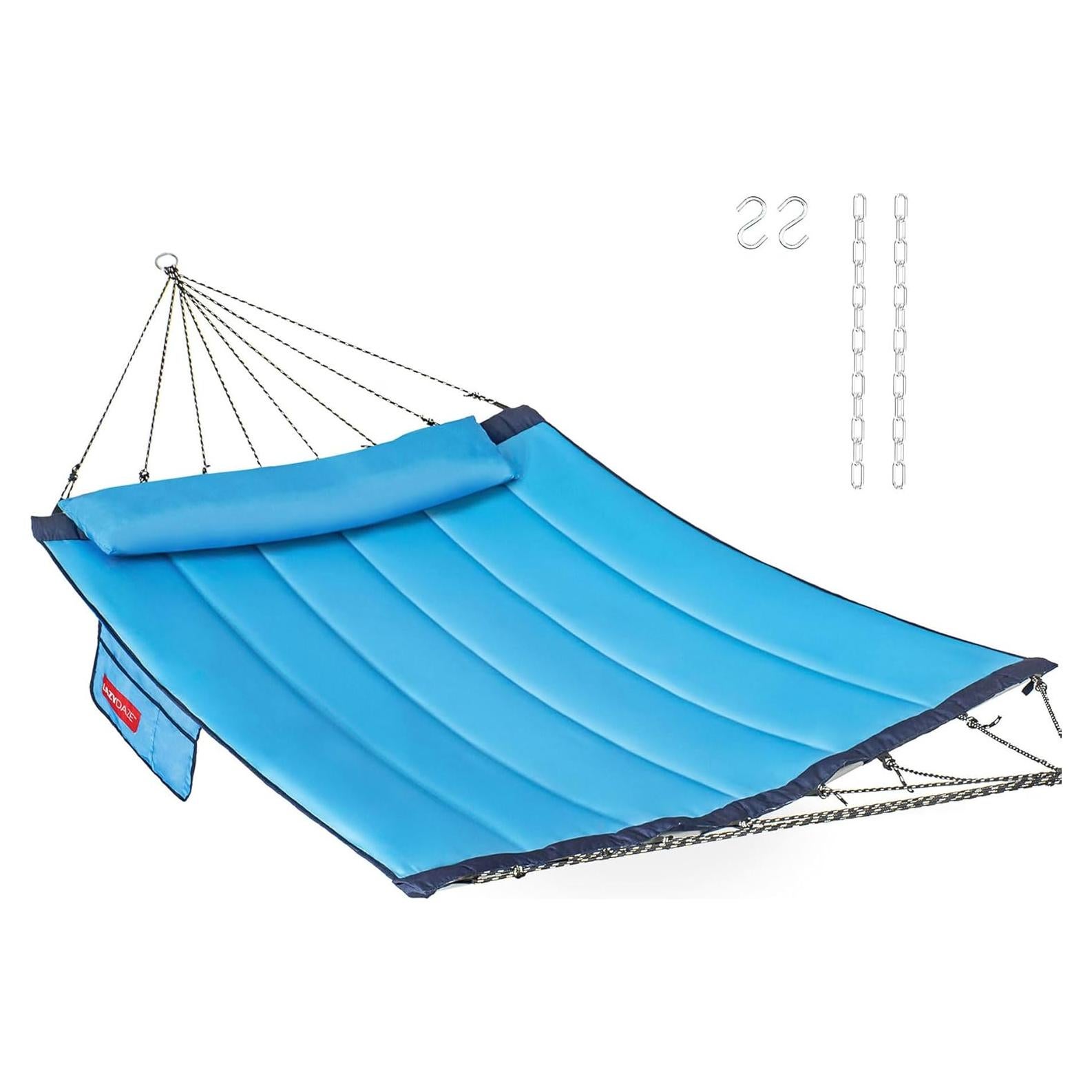 Hamaca Acolchada Doble Lazy Daze 3.66m Azul con Almohada