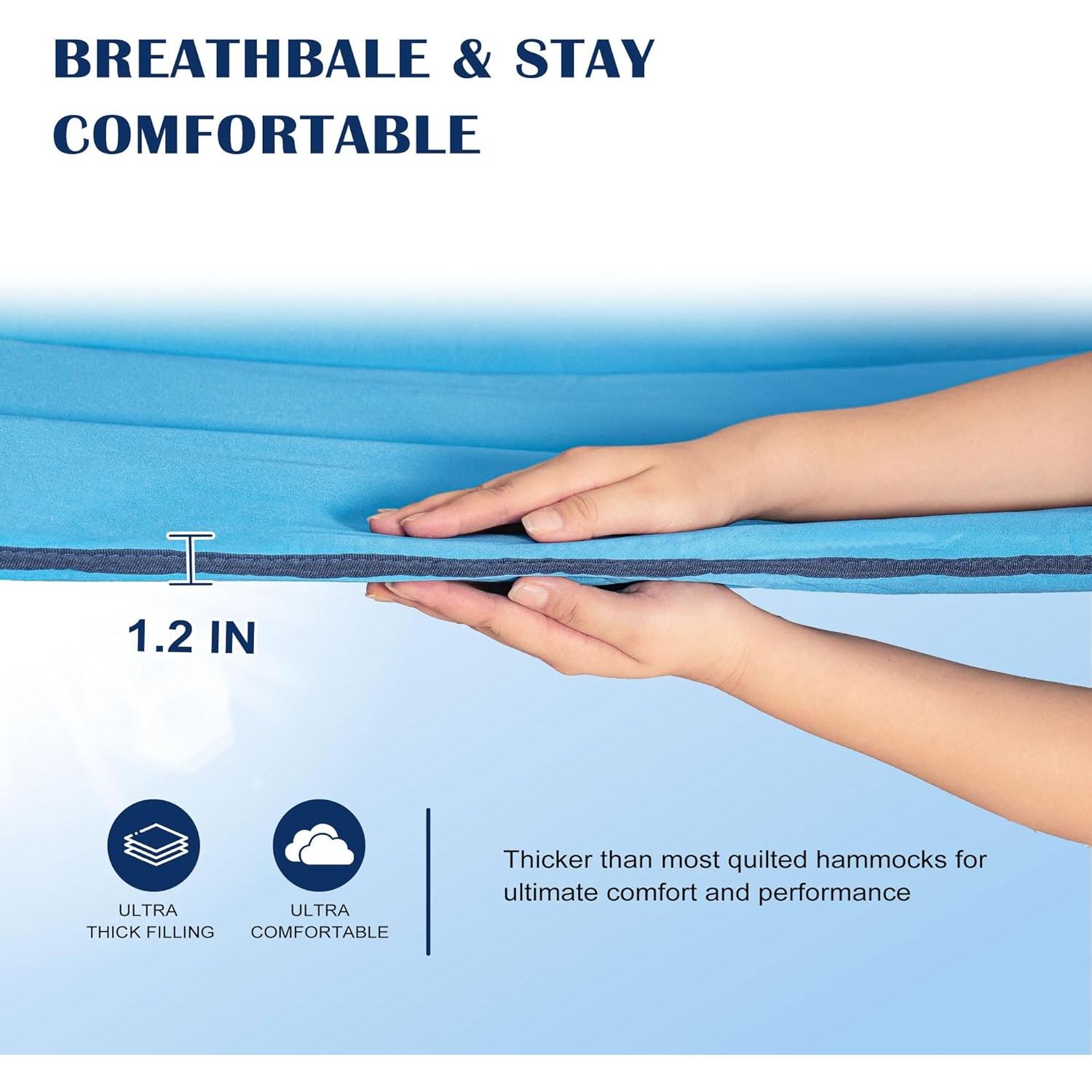 Hamaca Acolchada Doble Lazy Daze 3.66m Azul con Almohada