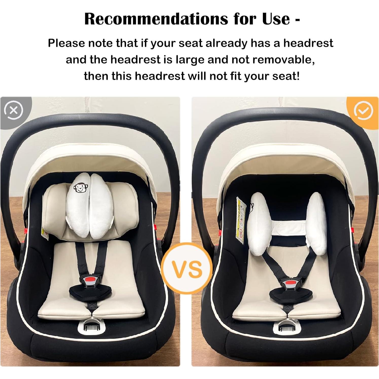 Almohada de Cabeza y Cuello Ajustable Inchant para Bebés - Blanca