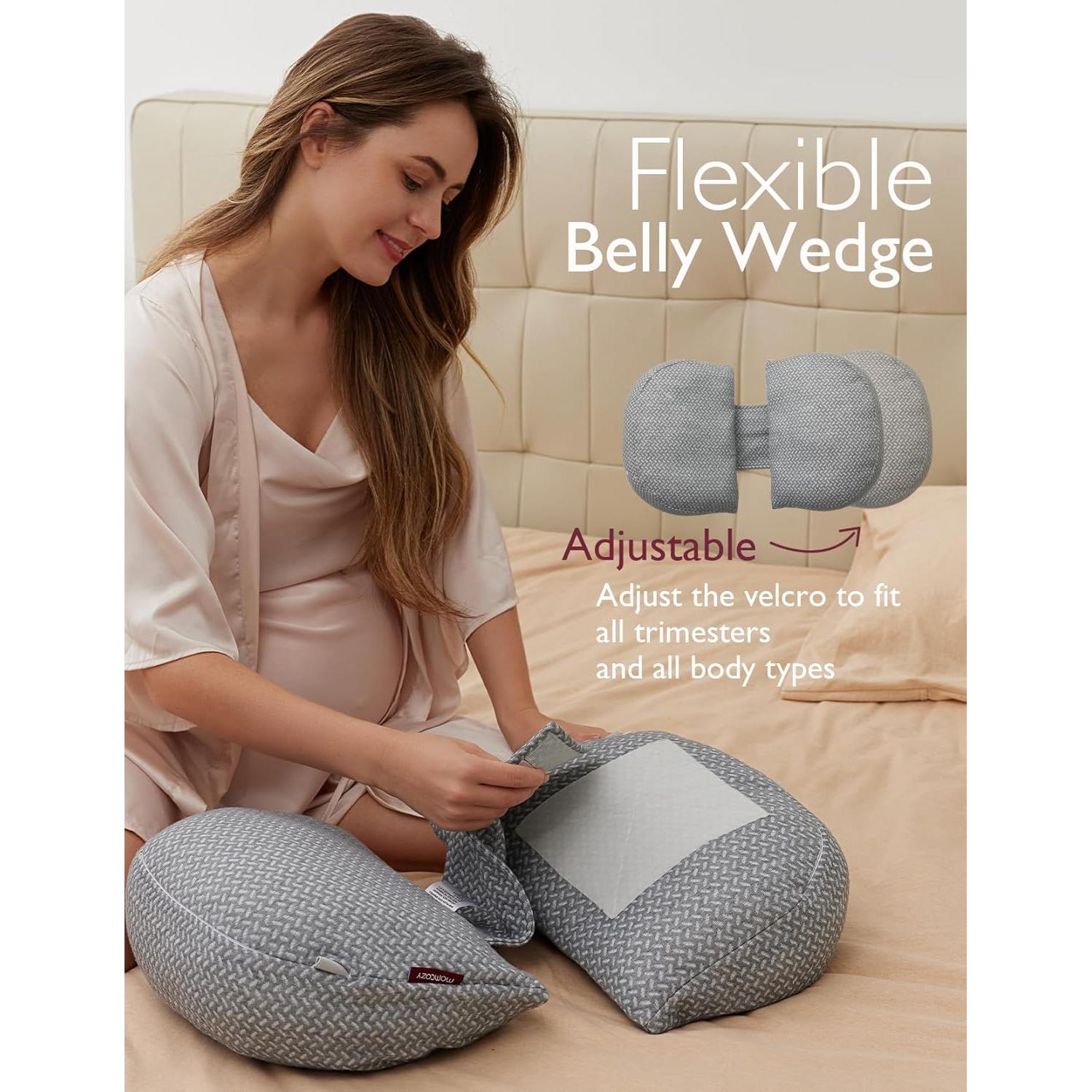 Almohada Portátil para Embarazo Momcozy PP201 Ajustable Gris