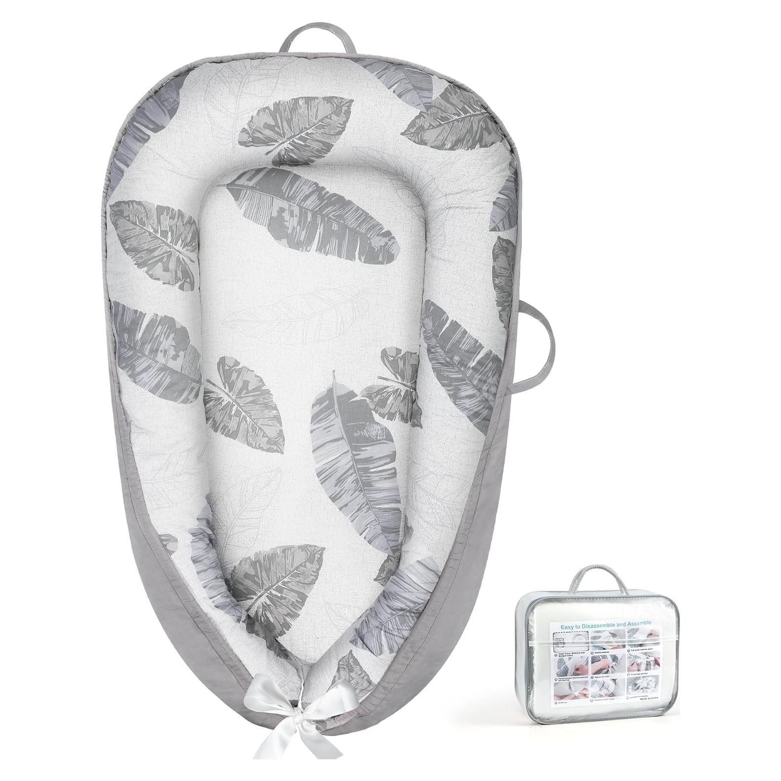 Baby Lounger KISS GOLD Algodón Suave y Transpirable Gris