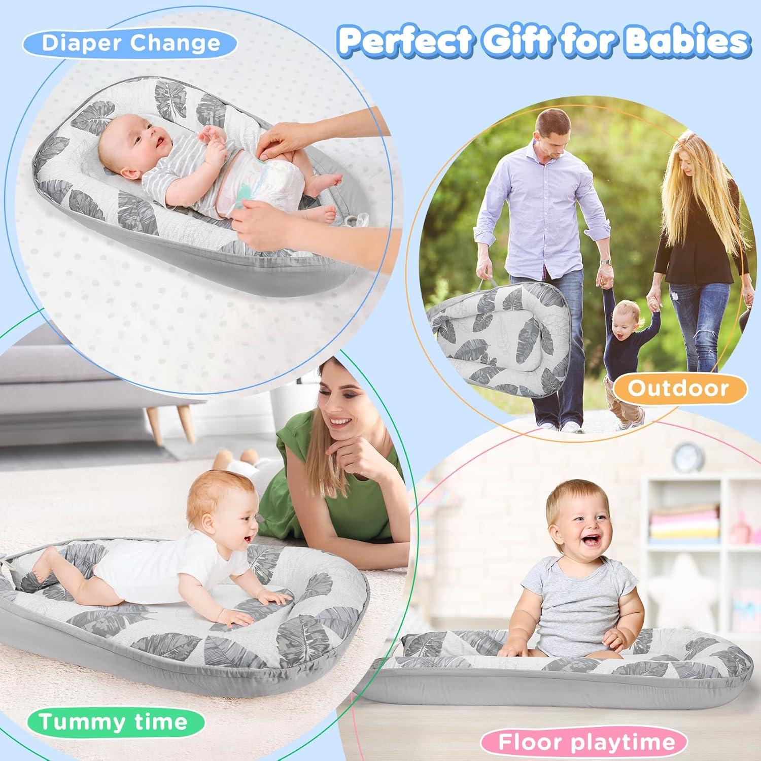 Baby Lounger KISS GOLD Algodón Suave y Transpirable Gris