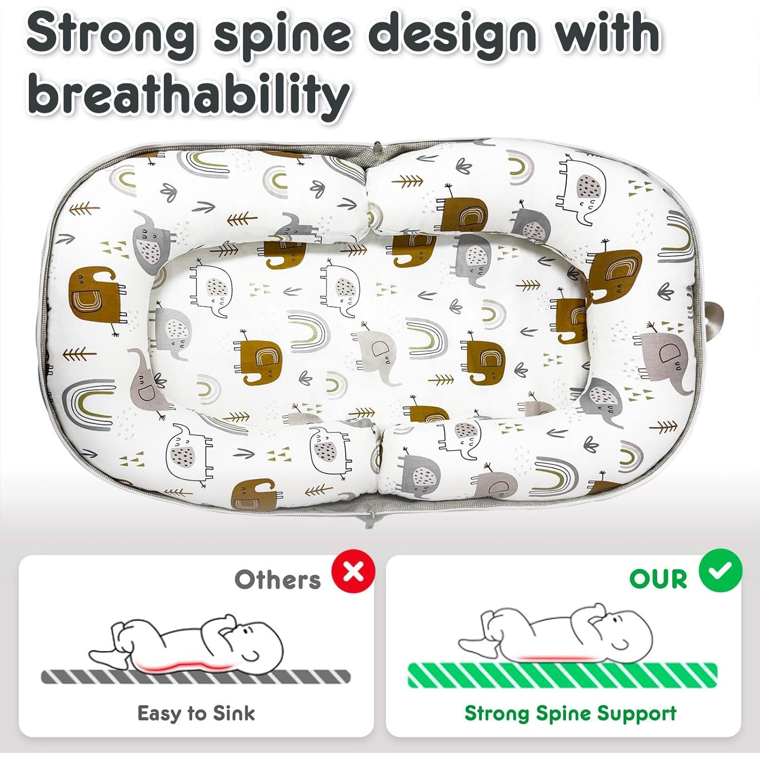 Cojín Plegable para Bebé UGRASEA Gris, 0-24 Meses, Multifuncional