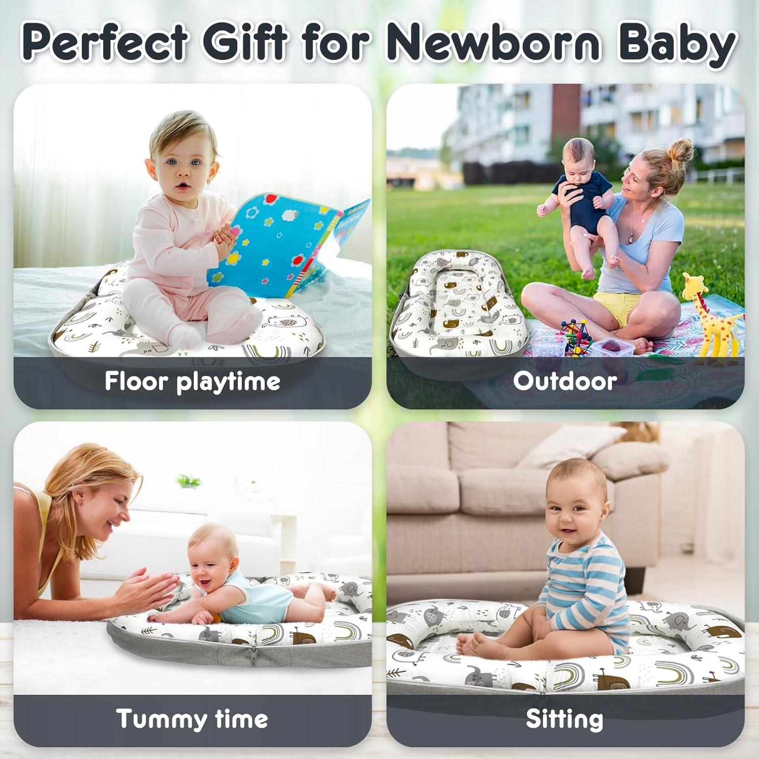 Cojín Plegable para Bebé UGRASEA Gris, 0-24 Meses, Multifuncional