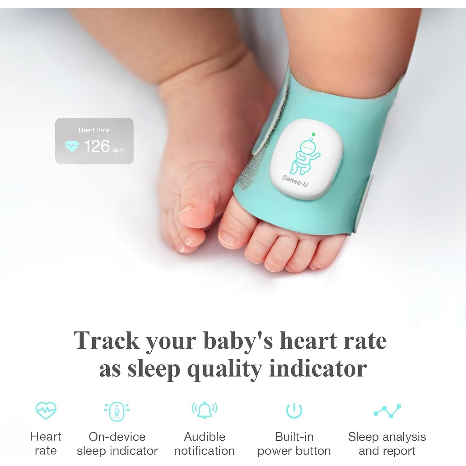 Monitor de Sueño para Bebés Sense-U - Frecuencia Cardíaca y Movimiento