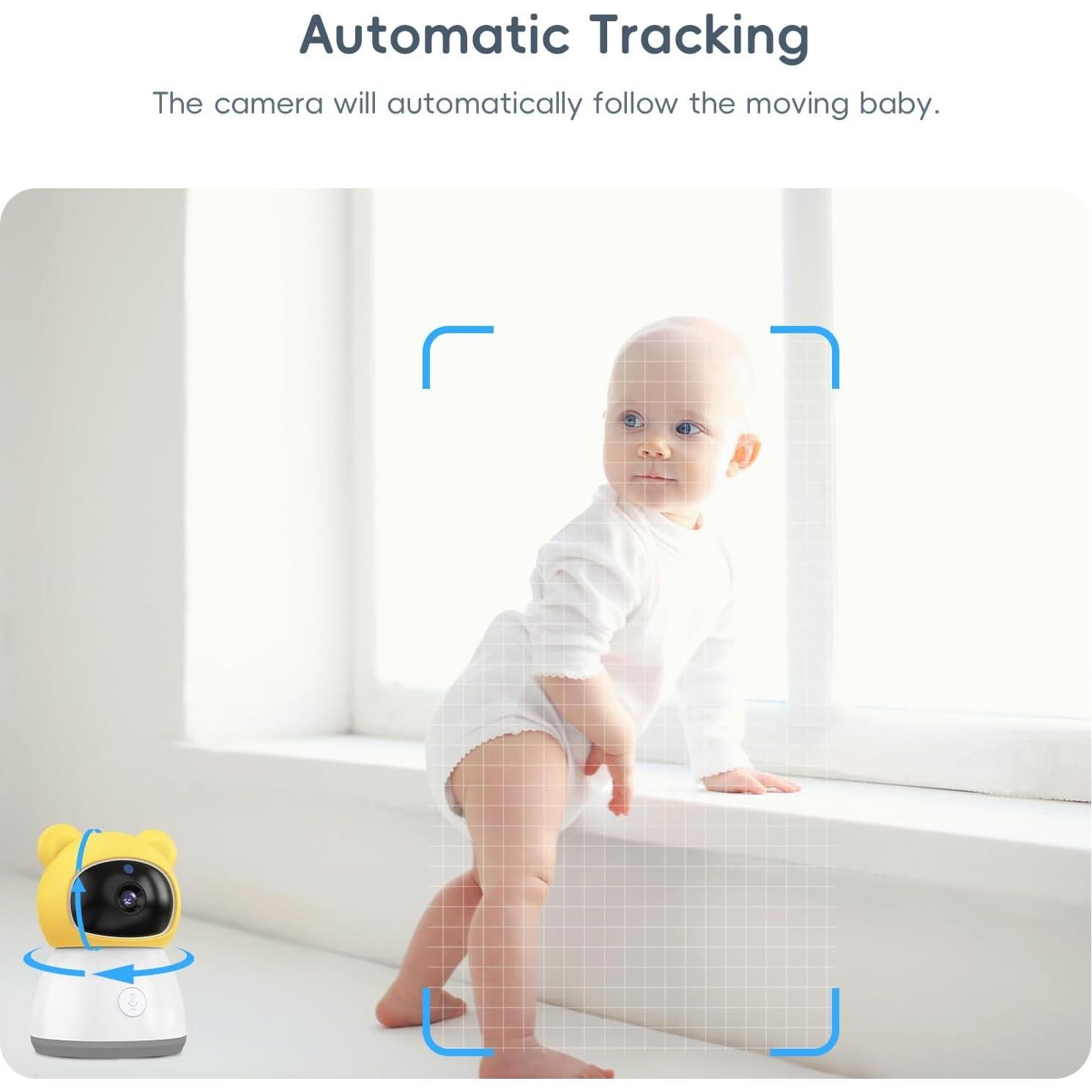 Monitor de Bebé Bvavo 2K HD con Cámara y Audio, WiFi