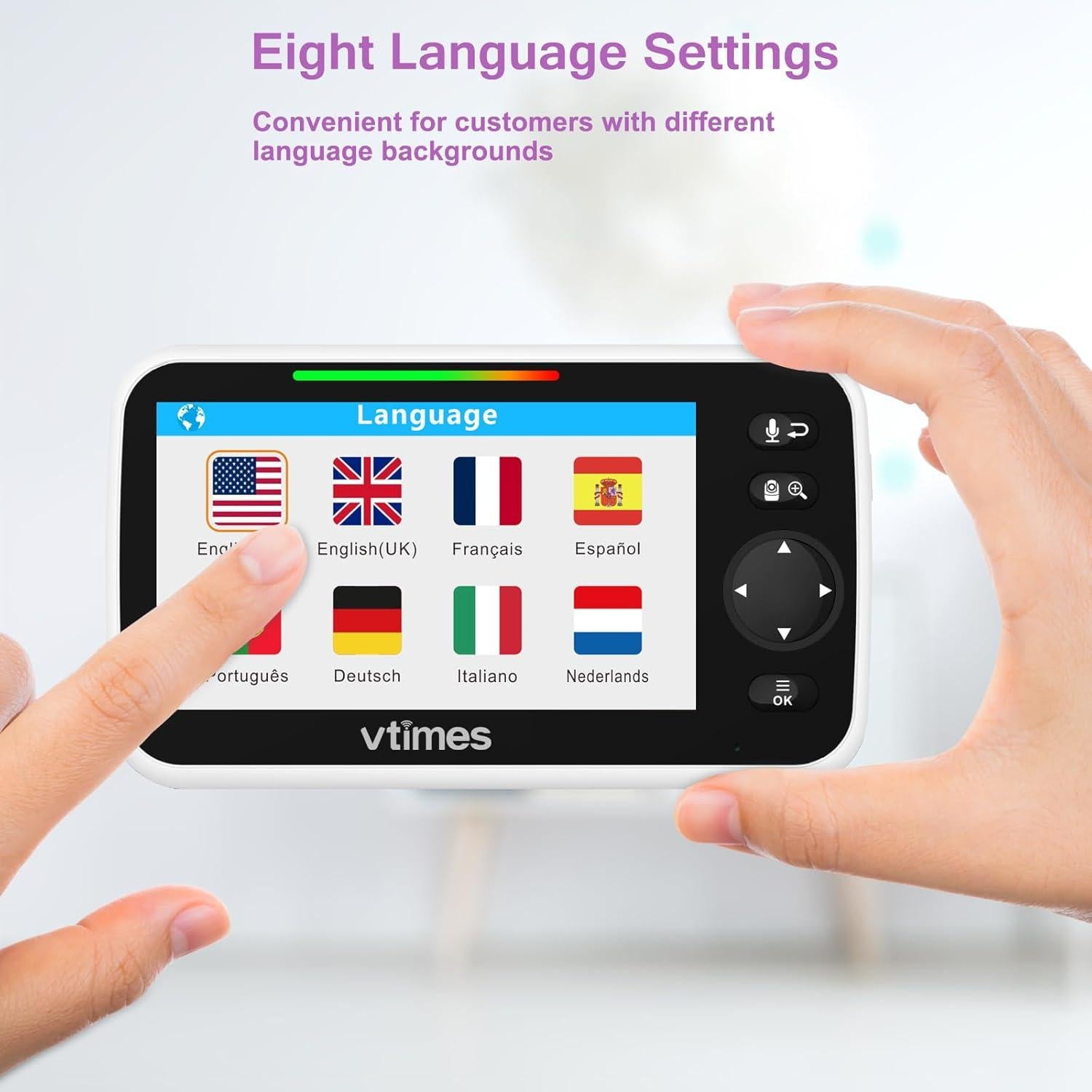 Monitor de Bebé VTimes VT50J LCD 5" Inalámbrico con Audio