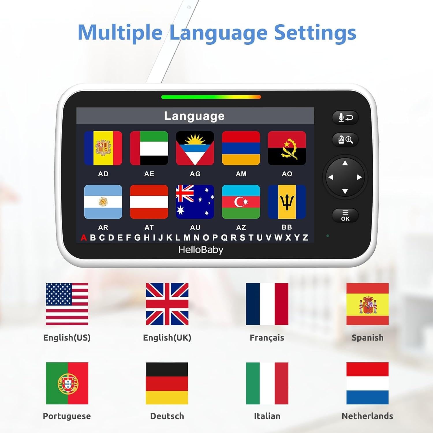 Monitor de Bebé HelloBaby HB6250Plus 6" IPS Batería 4000mAh