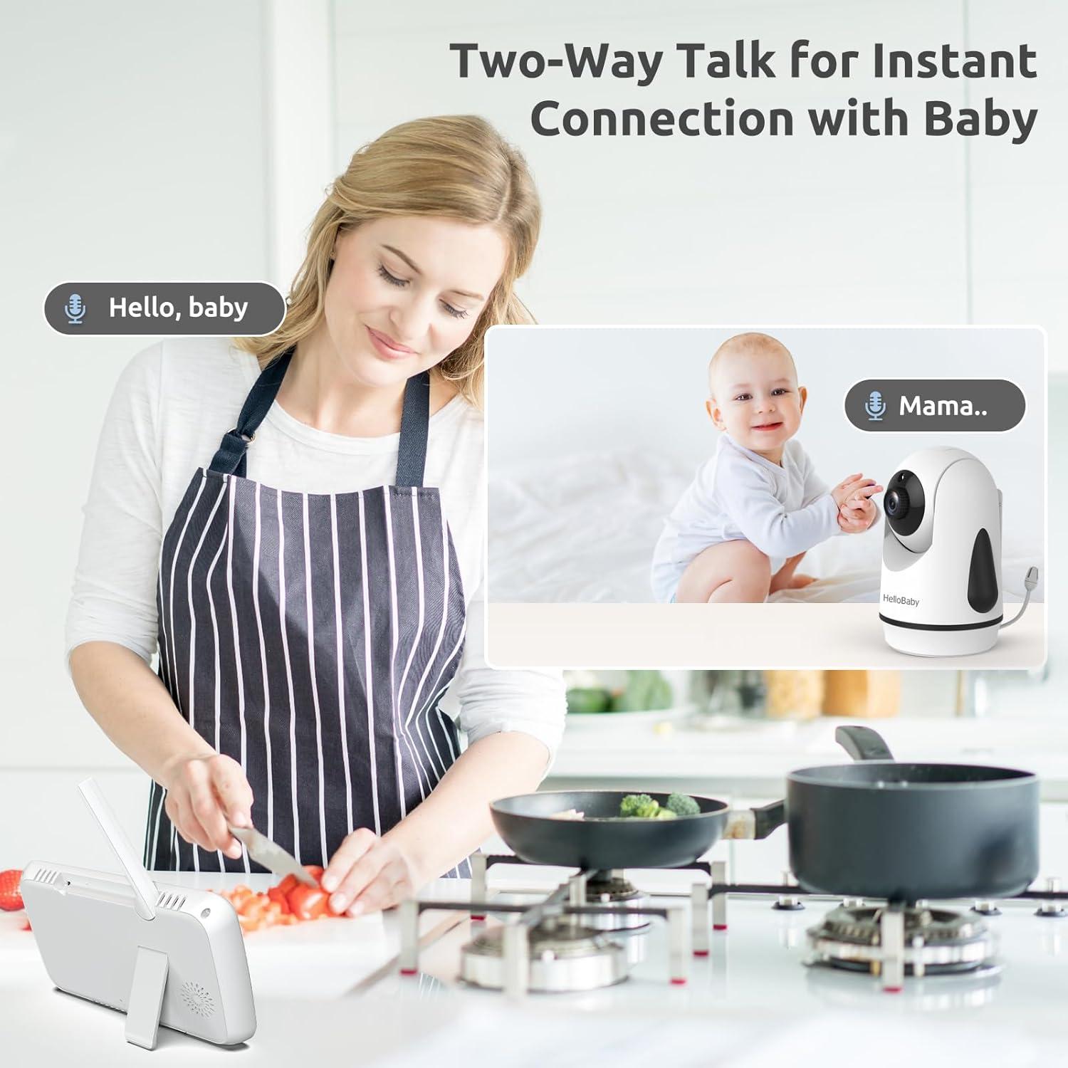 Monitor de Bebé HelloBaby HB6351Plus-2 6" Pantalla IPS 2 Cámaras