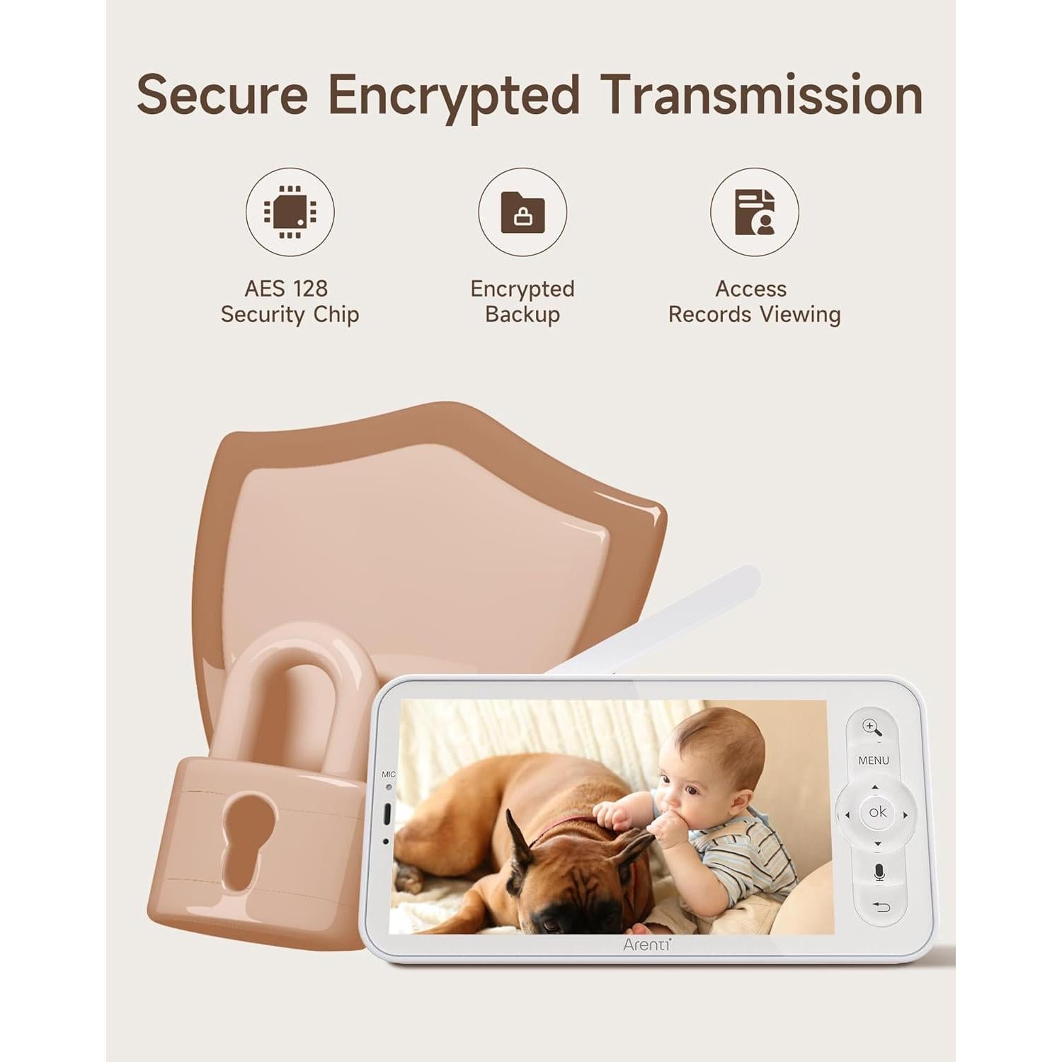 Monitor Inalámbrico para Bebés Arenti B2 5" 720p Sin Luz