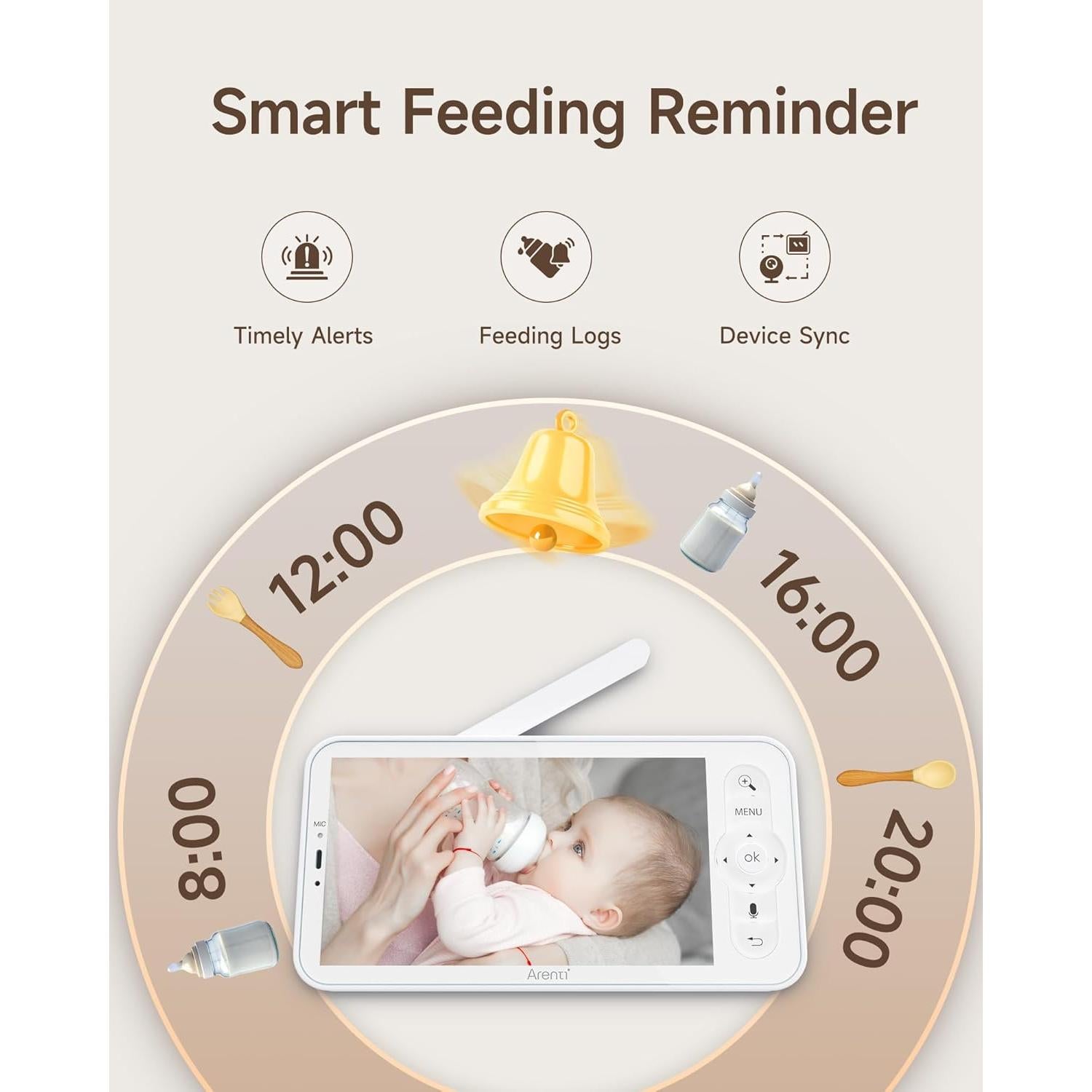 Monitor Inalámbrico para Bebés Arenti B2 5" 720p Sin Luz