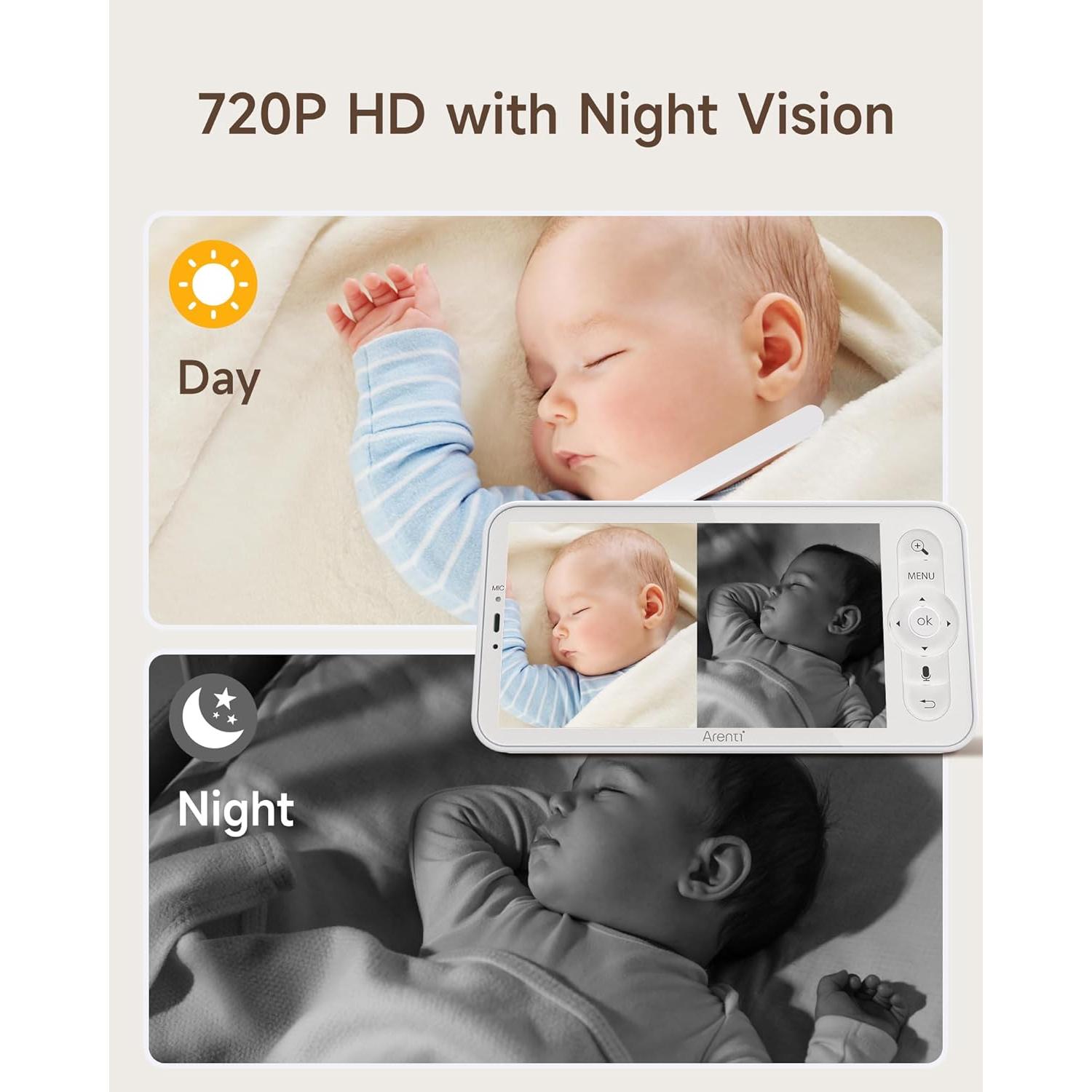 Monitor Inalámbrico para Bebés Arenti B2 5" 720p Sin Luz