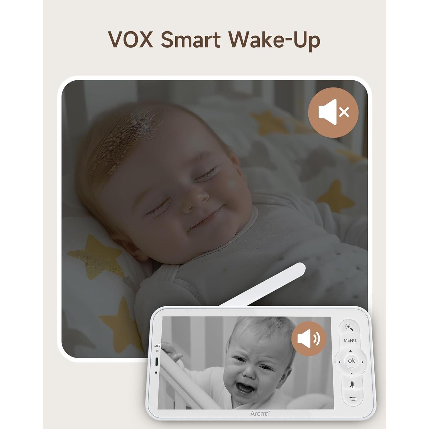 Monitor Inalámbrico para Bebés Arenti B2 5" 720p Sin Luz