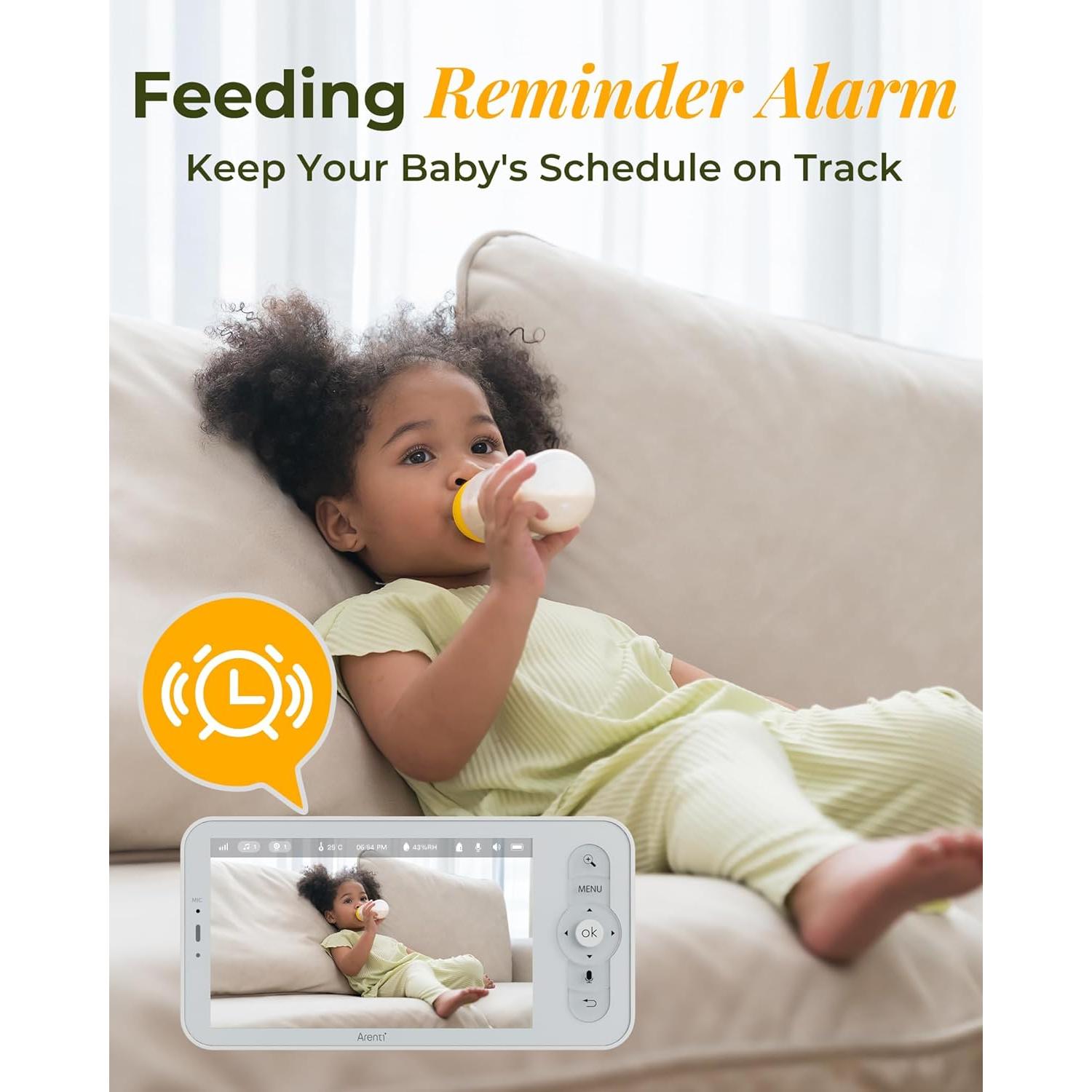 Monitor de Bebé Arenti 2K con Pantalla de 5" y Audio Bidireccional