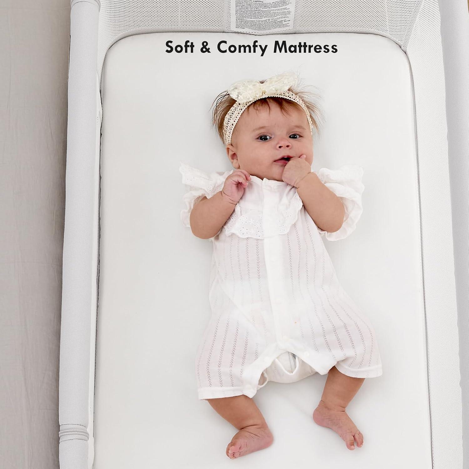 Cuna Lateral 3-en-1 Taylengrow Blanca Ajustable 6 Niveles