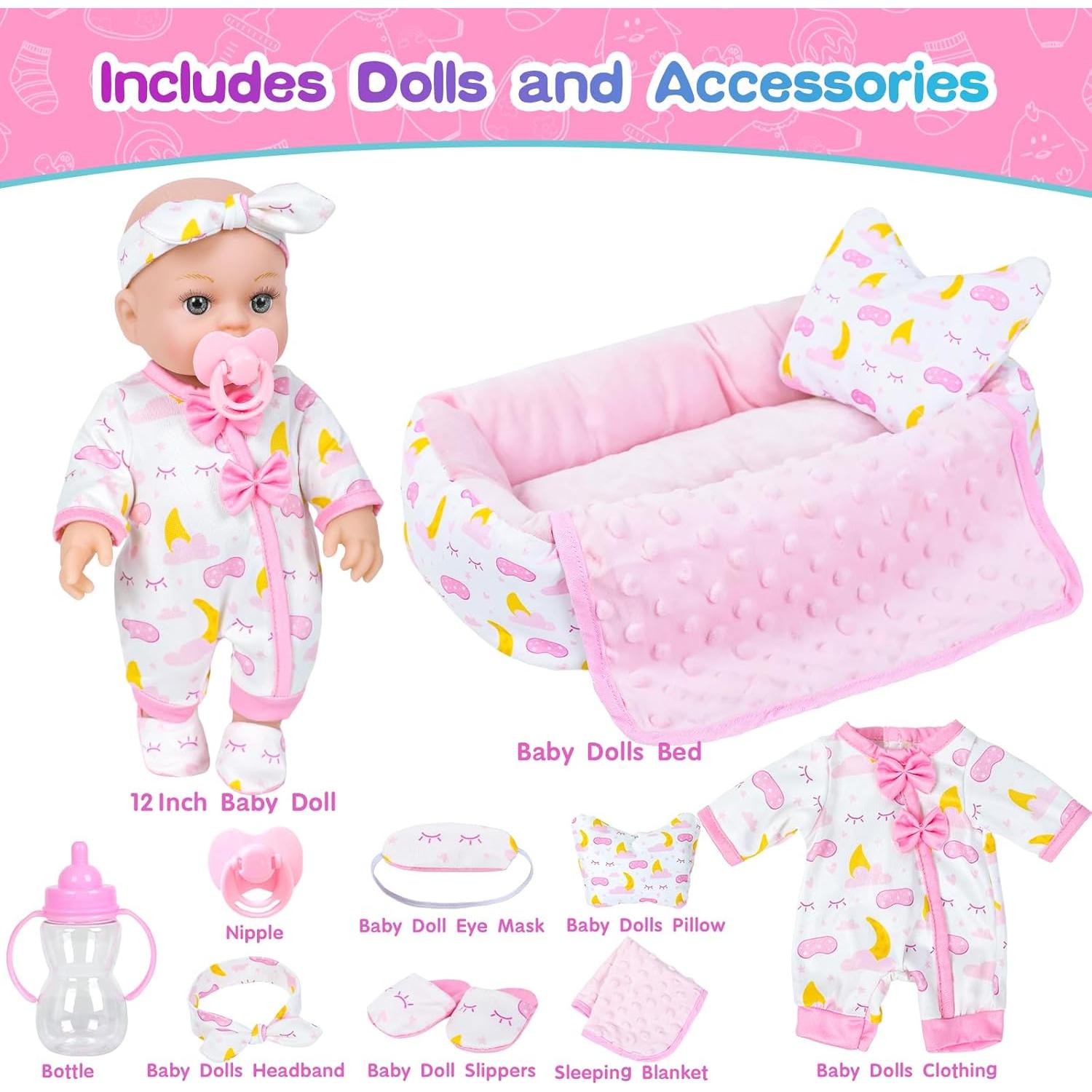 Cuna de Muñeca BDDOLL 30 cm con Accesorios Incluidos