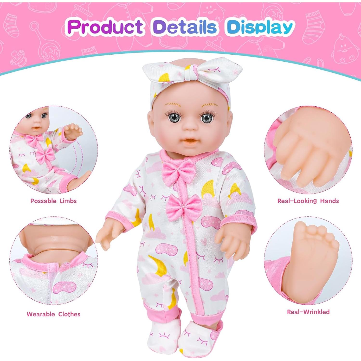 Cuna de Muñeca BDDOLL 30 cm con Accesorios Incluidos