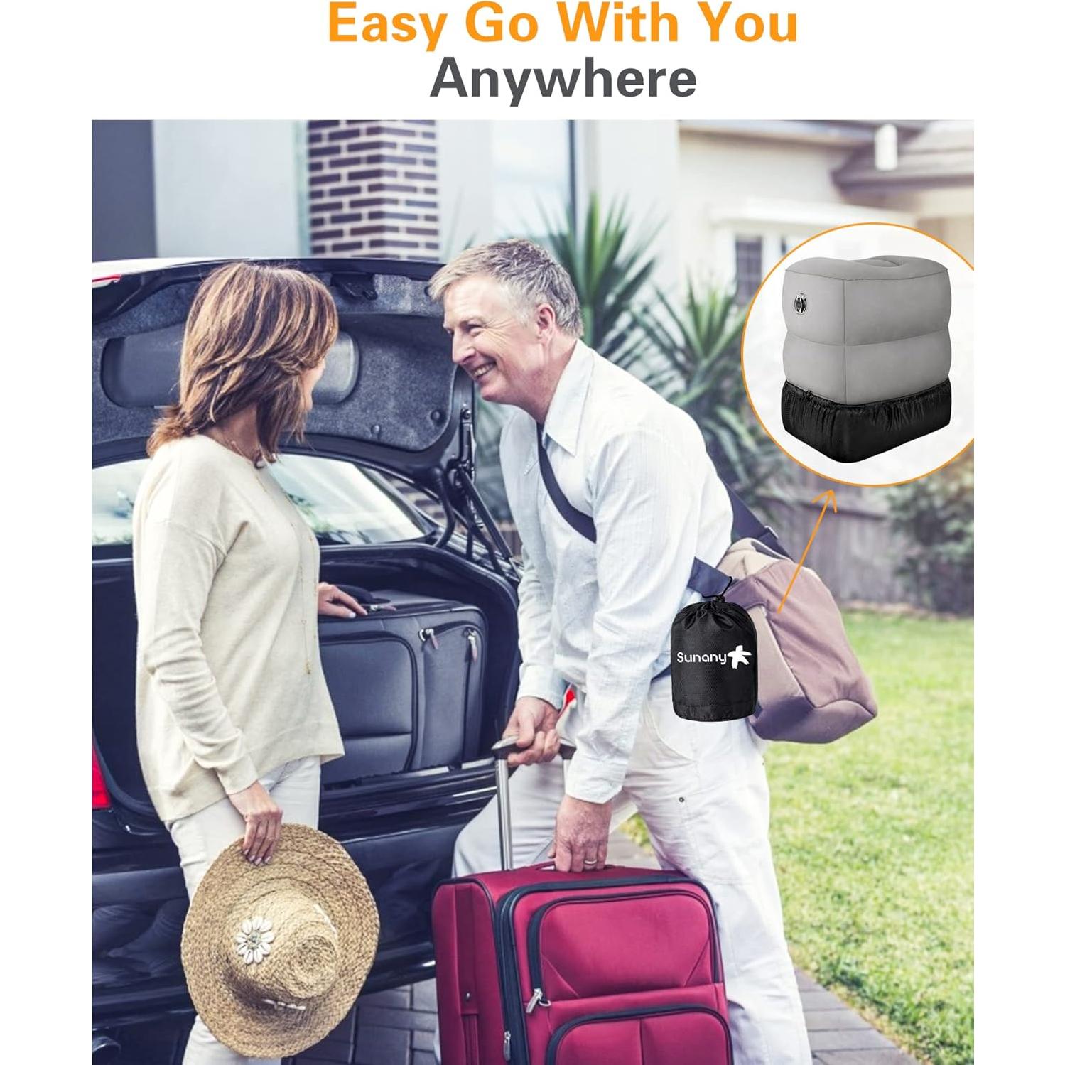 Cojín Inflable de Viaje Sunany para Descanso de Pies - Ajustable