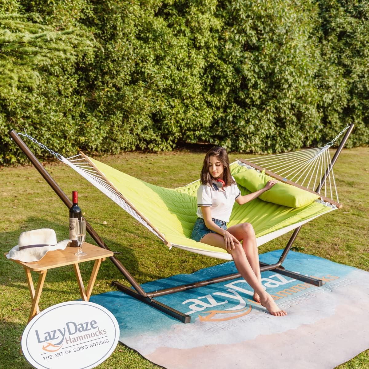 Hamaca Acolchada Doble Lazy Daze Verde Limón 3.66m 204kg