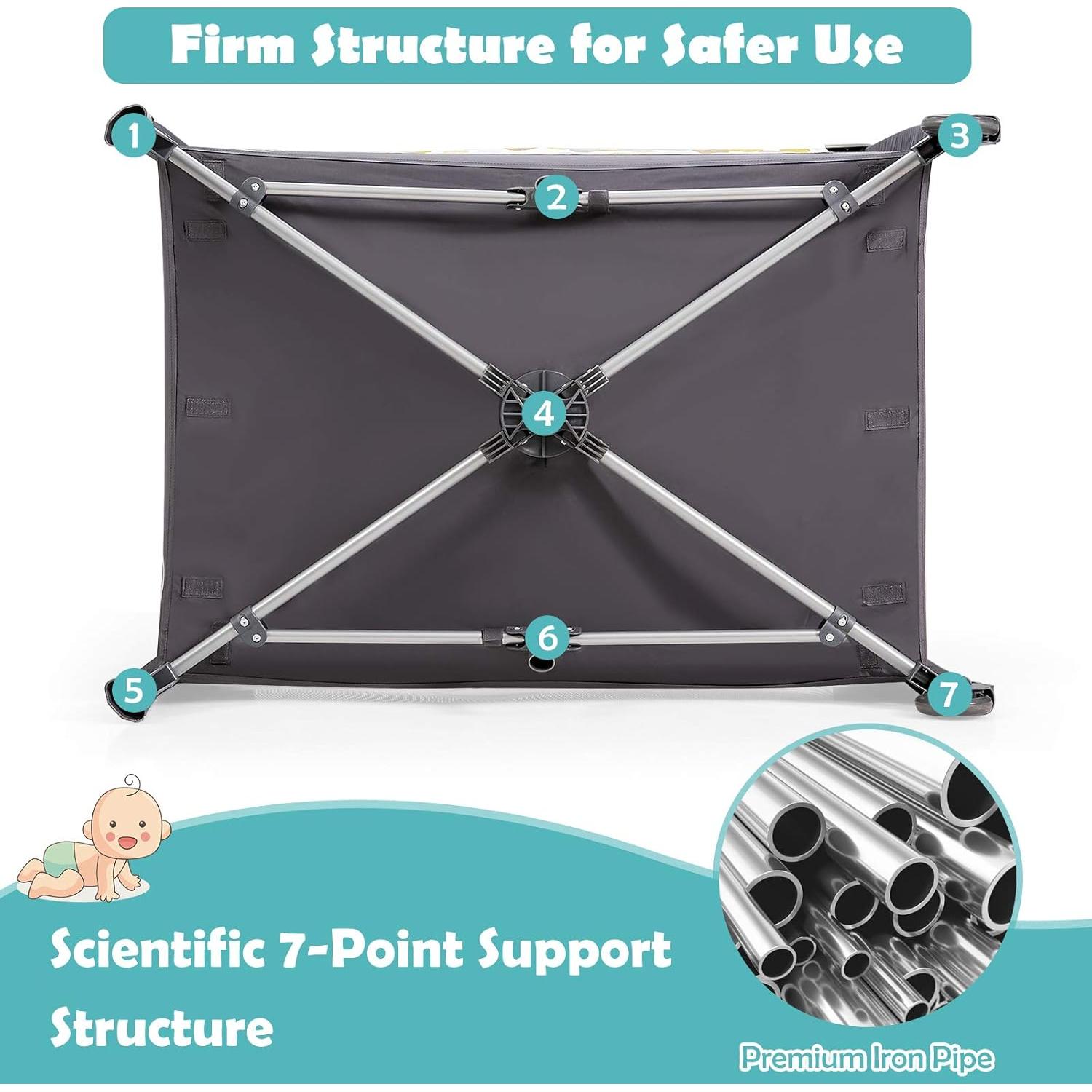 Cuna portátil 5 en 1 BABY JOY con cambiador y moisés azul