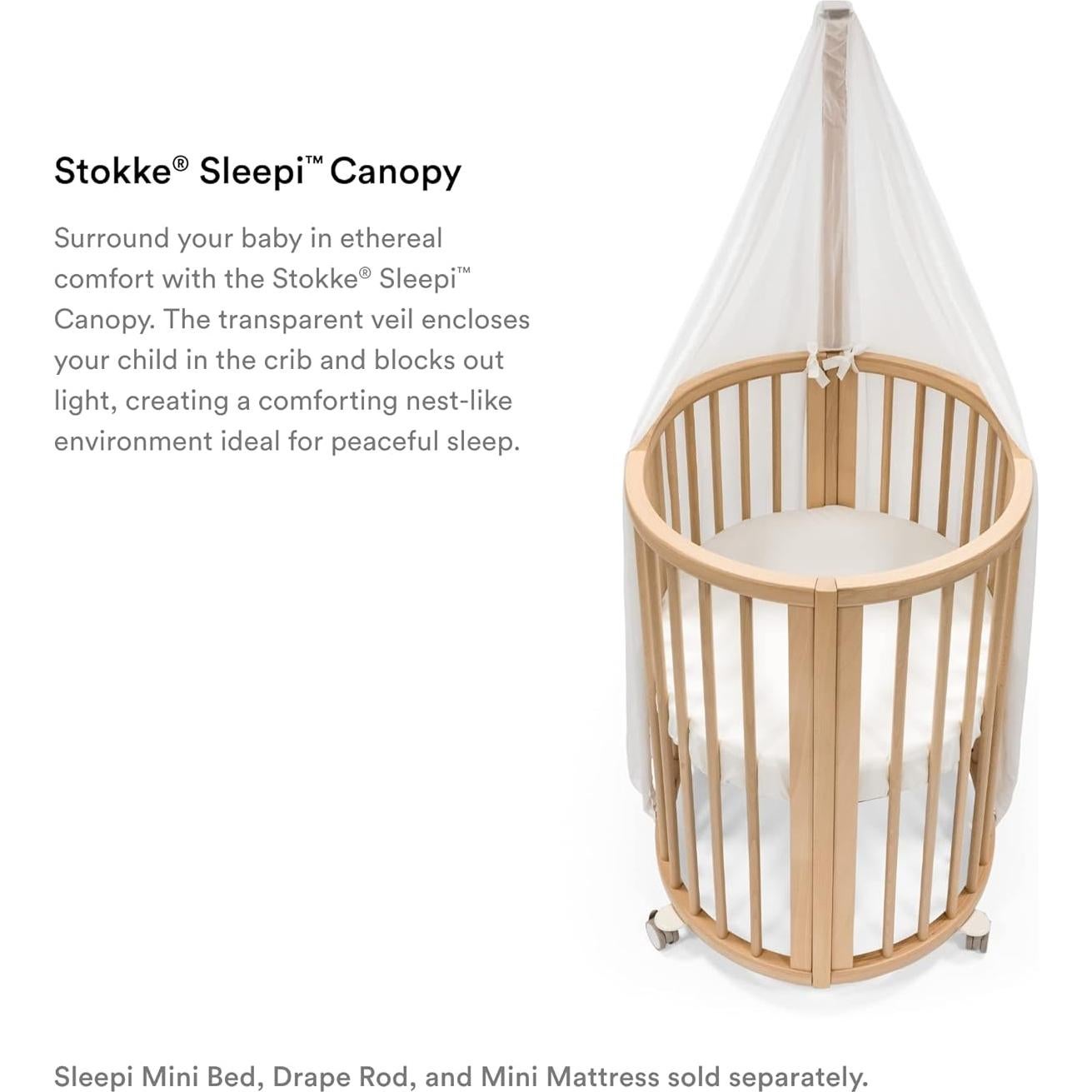 Dosel Stokke Sleepi V3 Blanco - Cuna Mini y Cama - Tela Ligera