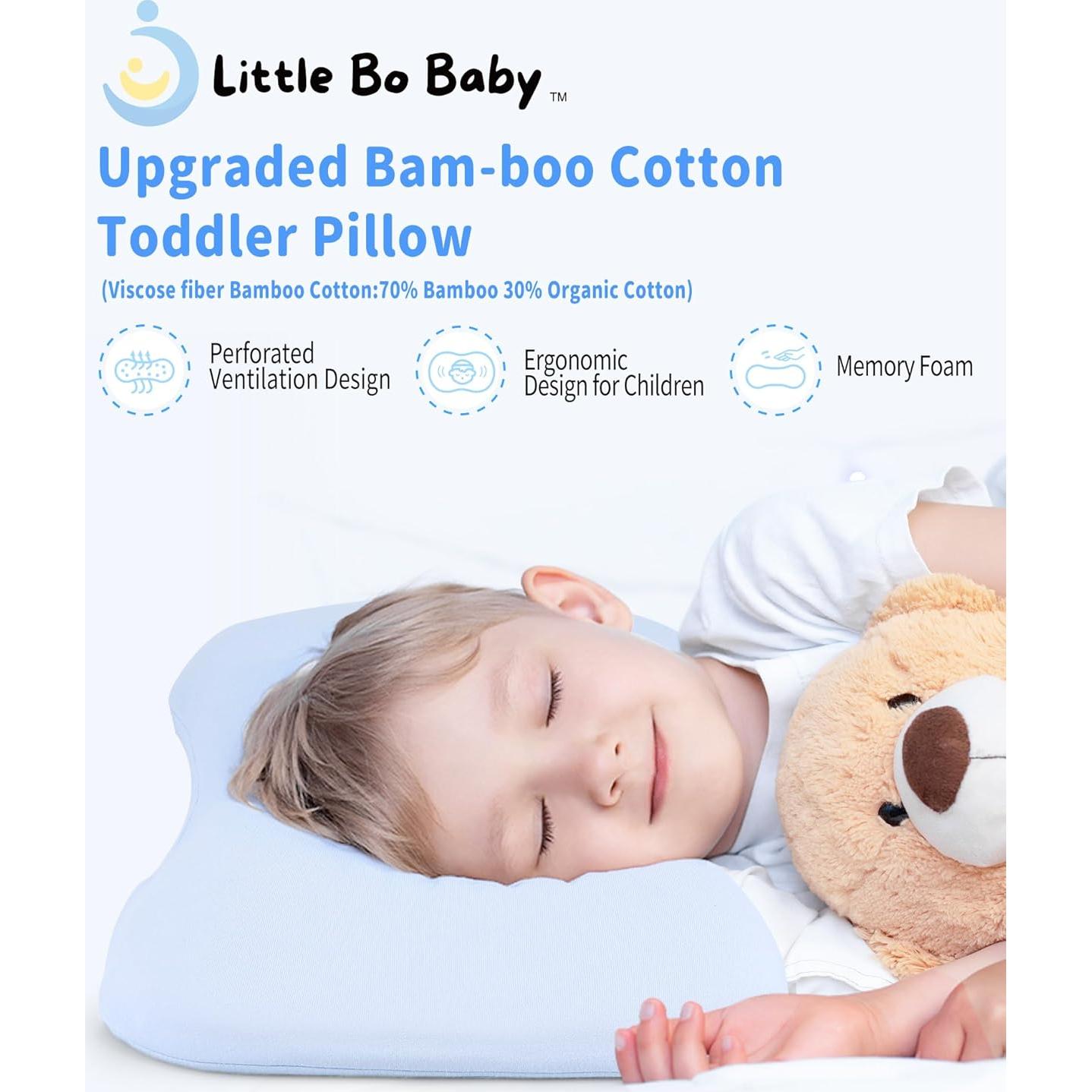 Almohada para Bebé Pequeño Bo Baby - Espuma Viscoelástica BASF - Ajustable