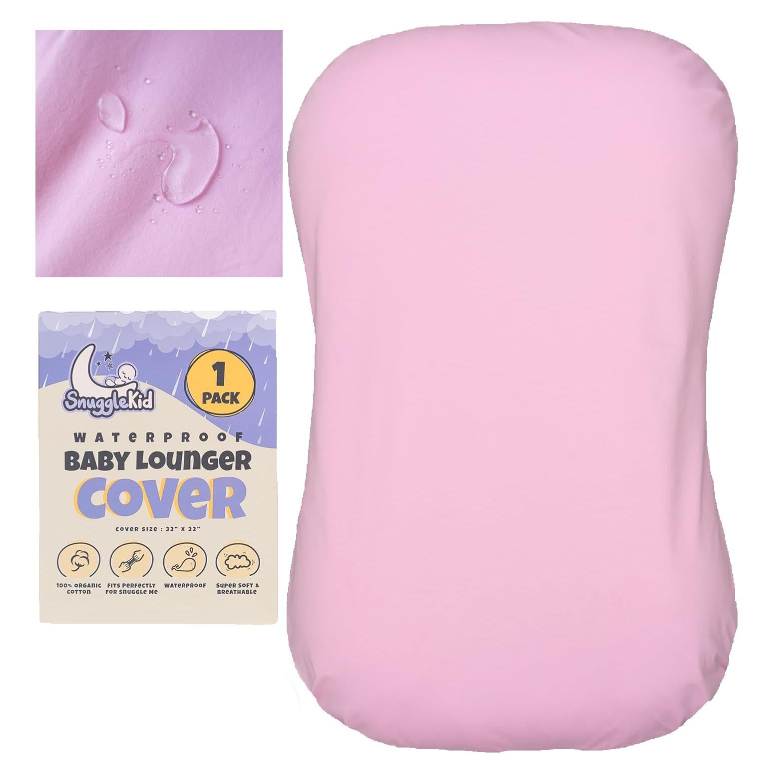 Cubierta de Cuna SnuggleKid 100% Impermeable Algodón Orgánico Rosa