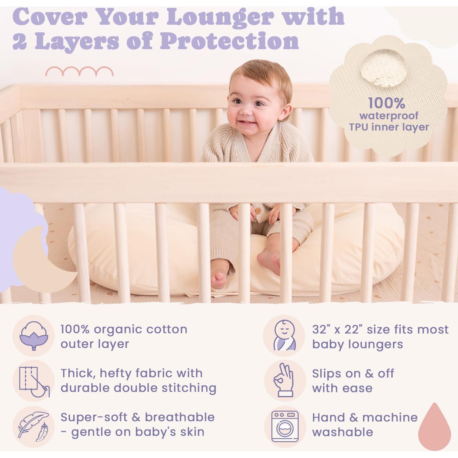 Cubierta de Cuna SnuggleKid 100% Impermeable Algodón Orgánico Rosa