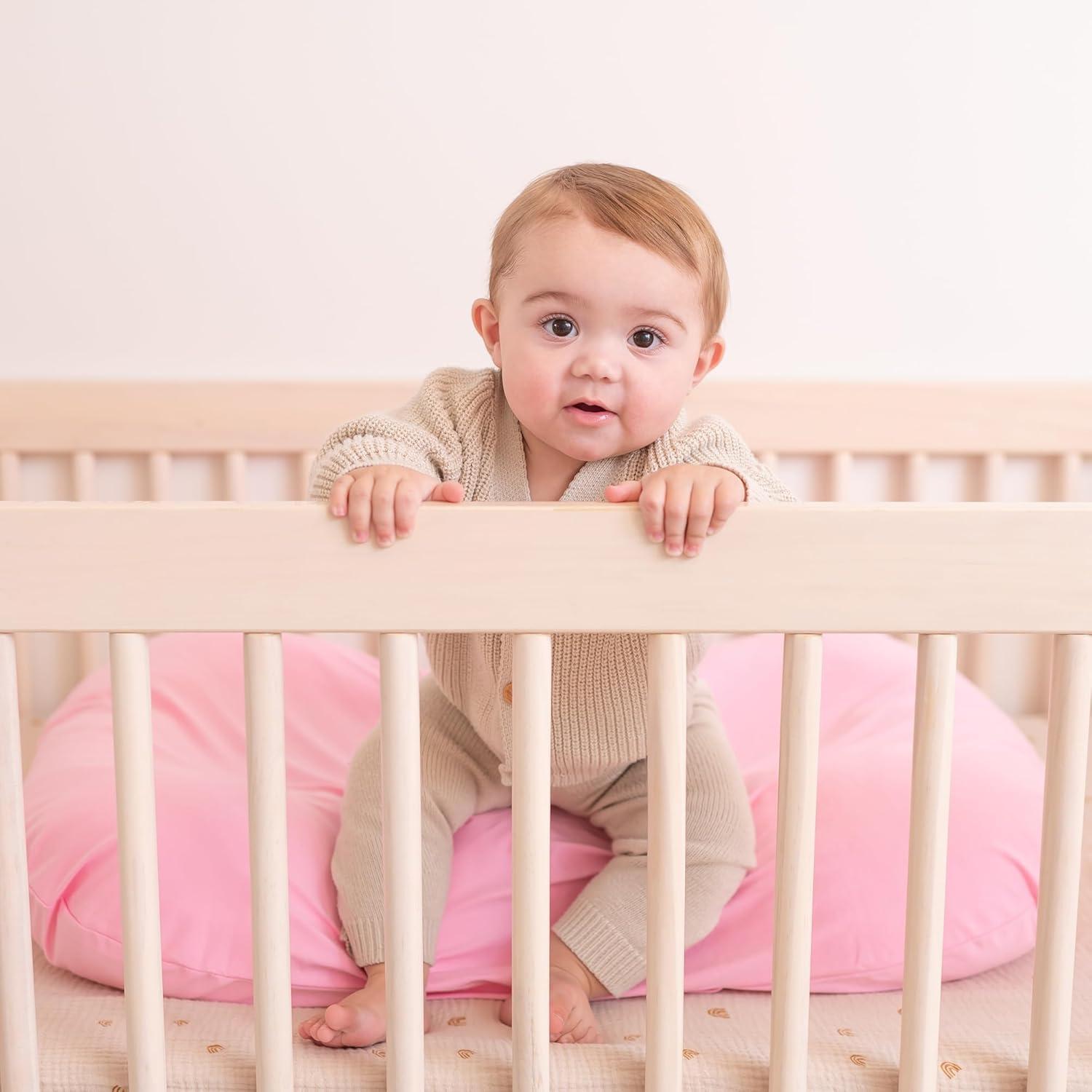 Cubierta de Cuna SnuggleKid 100% Impermeable Algodón Orgánico Rosa