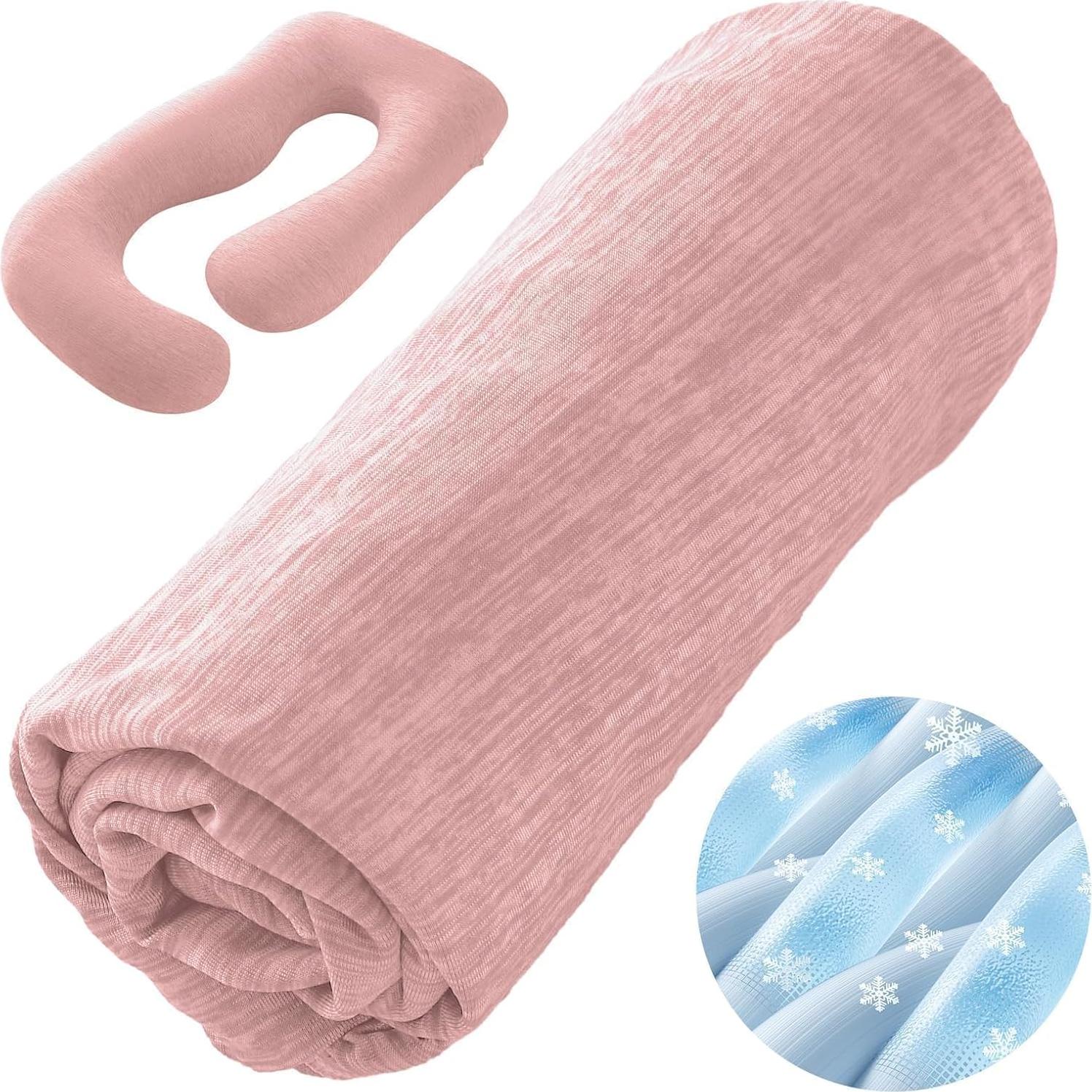 Funda de Almohada de Embarazo Refrigerante Sasttie Rosa 145x140 cm