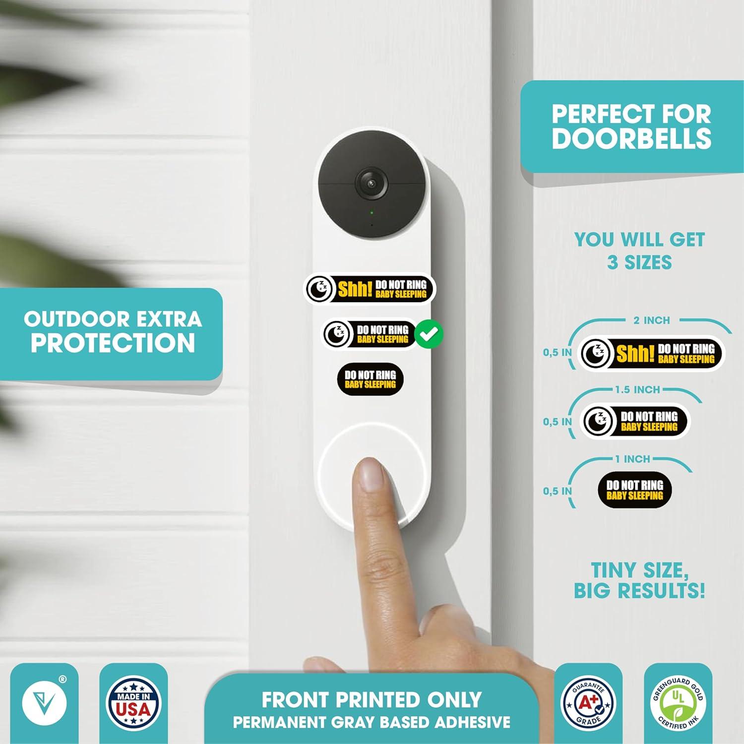 Etiquetas No Llamar Bebé Durmiendo Engraven - 3 Tamaños Impermeables