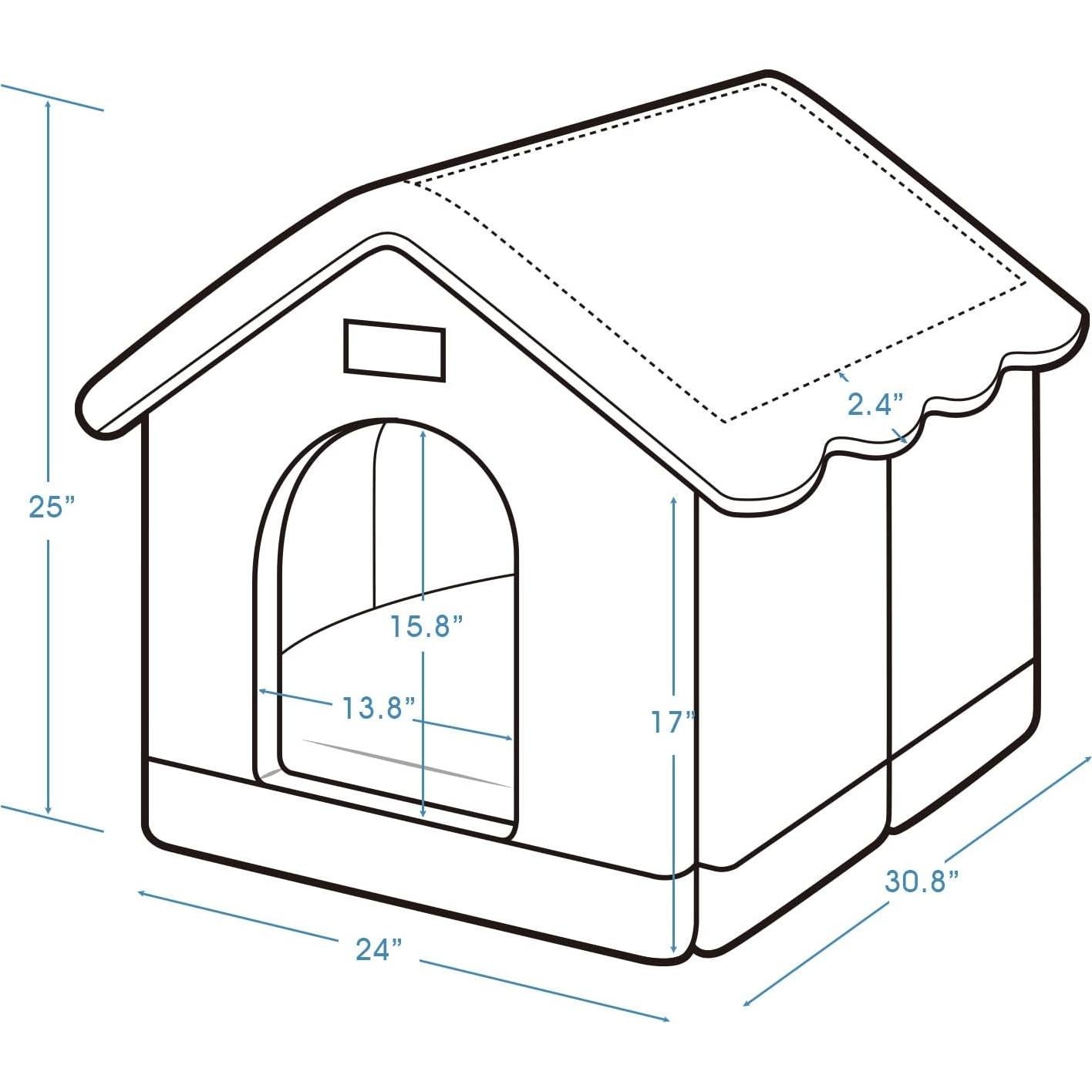 Casa para Mascotas Jiupety 2XL Gris - Cueva Cálida para Perros Grandes