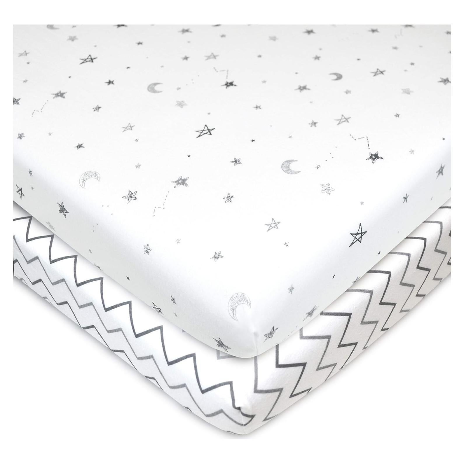 Sábanas Ajustadas de Cuna Mini 100% Algodón Compañía Americana 2 Pcs