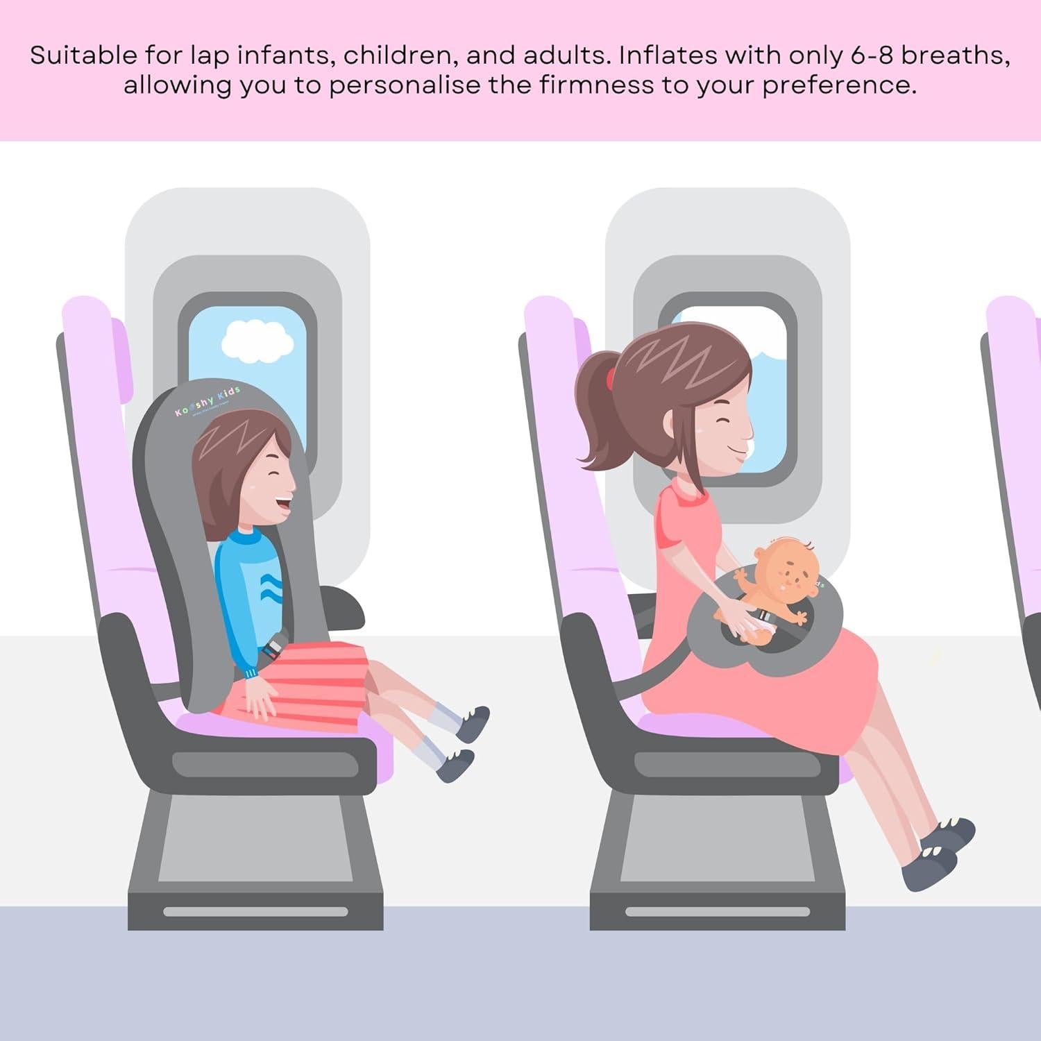 Almohada de Viaje Inflable Kooshy Kids Kloud - Soporte para Niños y Adultos