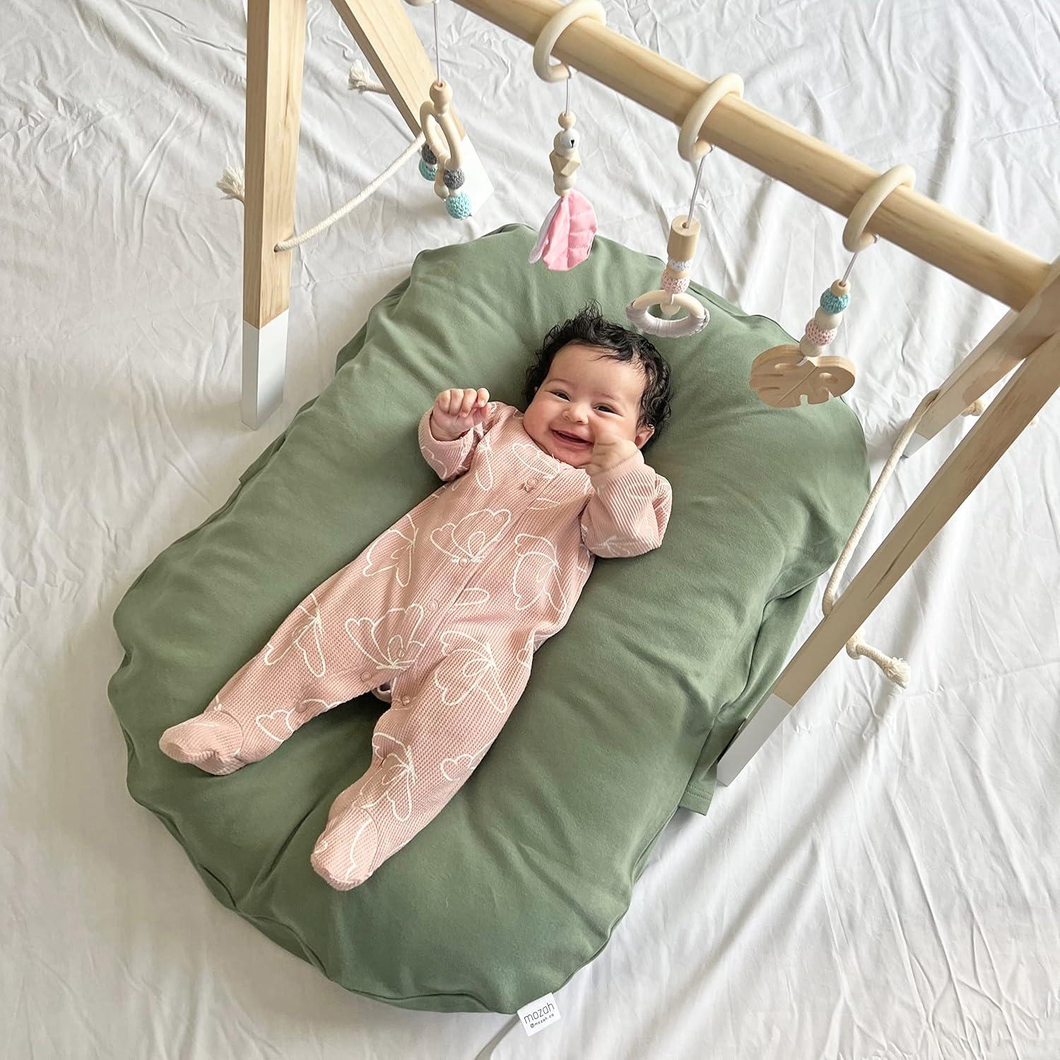 Funda de Cojín para Bebé MOZAH - Algodón Orgánico 78x60cm Verde