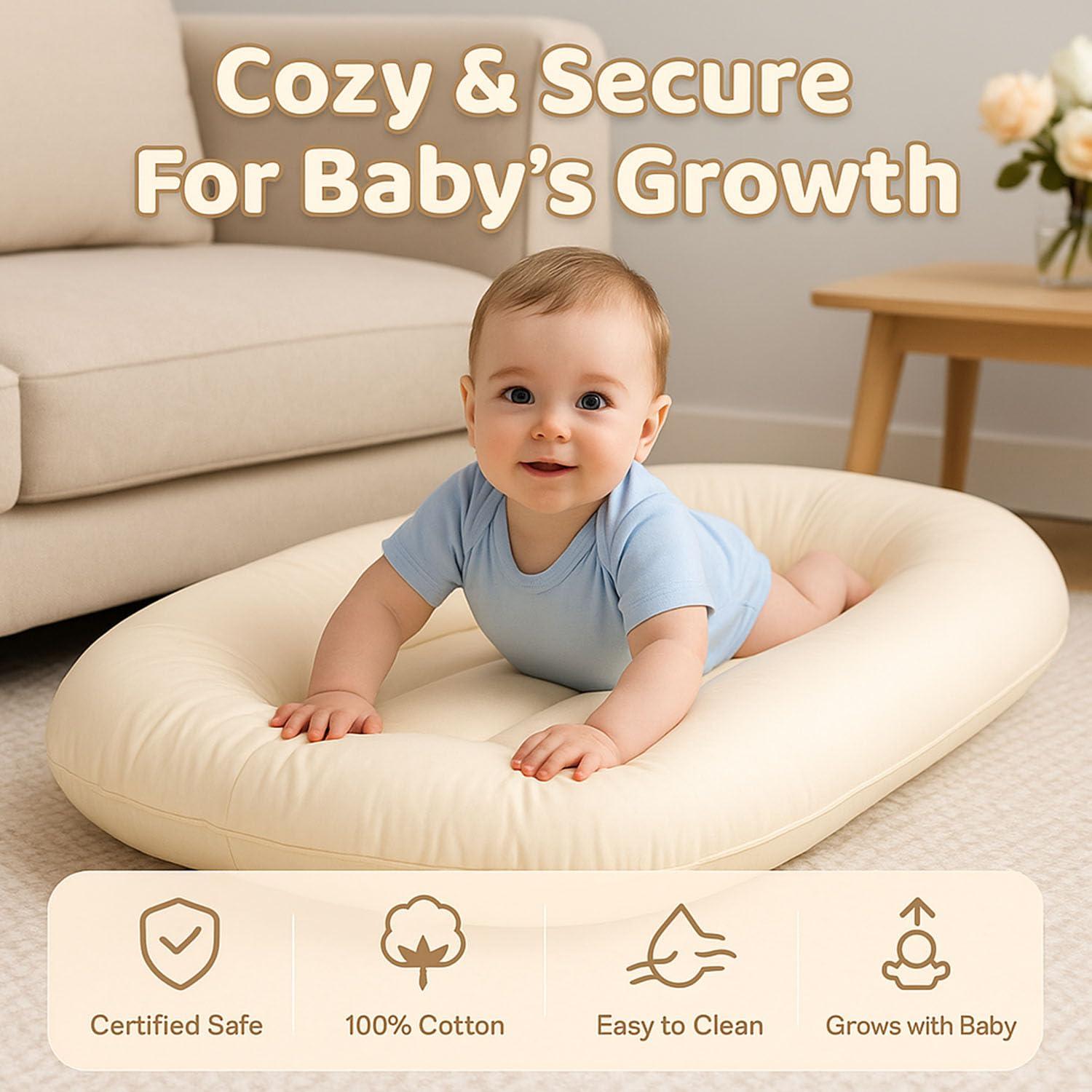 Cojín para Bebé Recien Nacido Verde - Suave y Transpirable