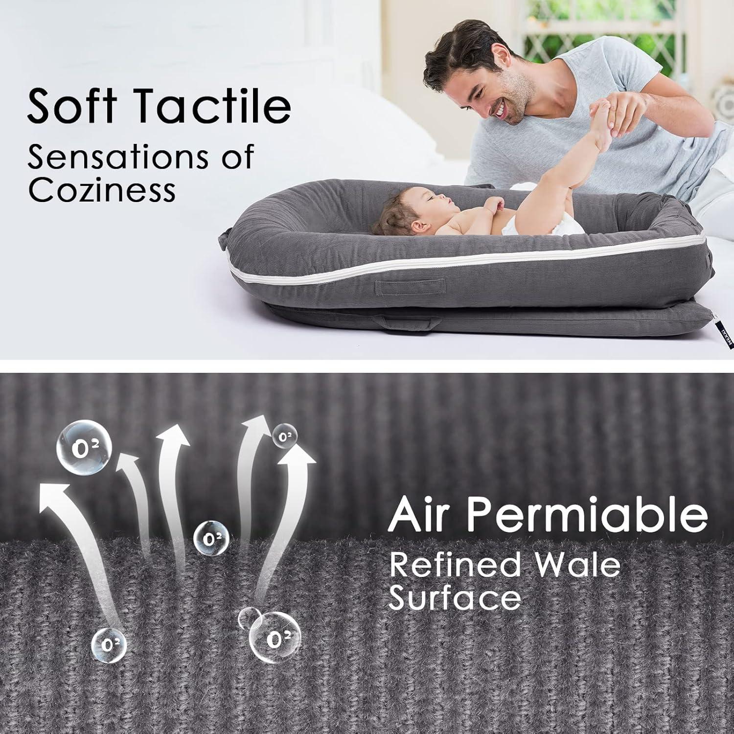 Funda de Nido Hipoalergénica MEXXI para Dockatot Deluxe+ Carbón