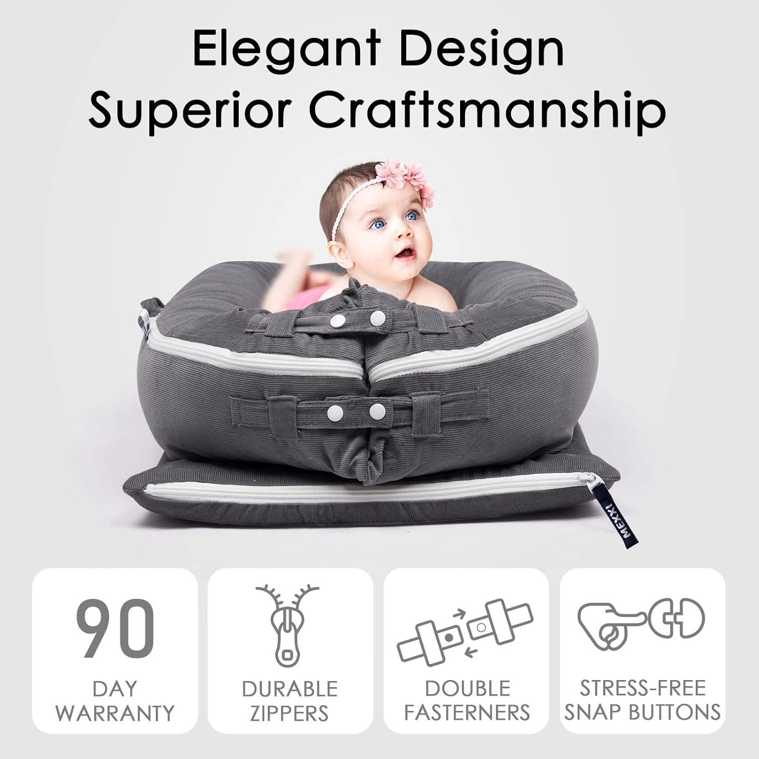 Funda de Nido Hipoalergénica MEXXI para Dockatot Deluxe+ Carbón