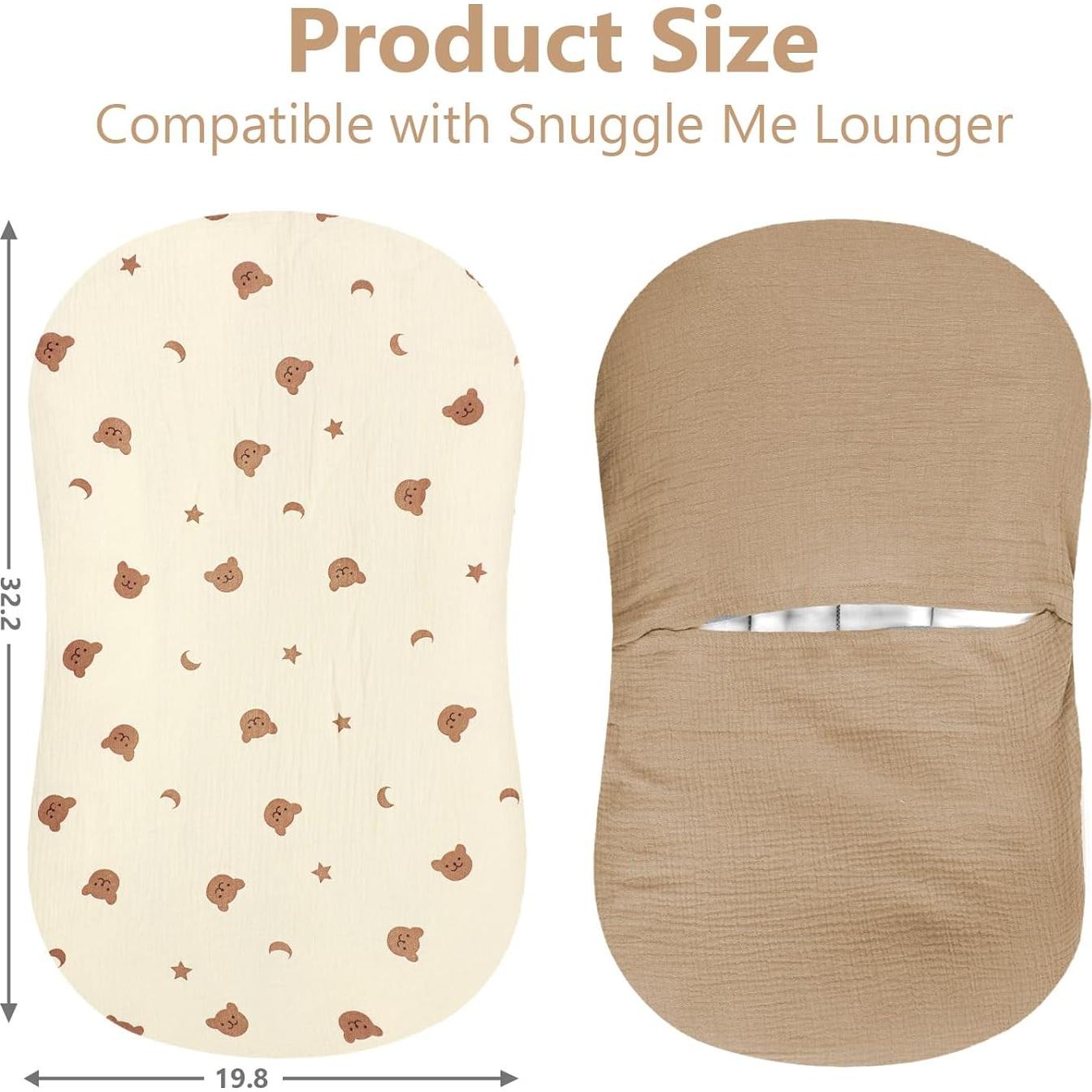 Funda para Lounger de Bebé Pea Pod 2 Paquetes Algodón Muselina