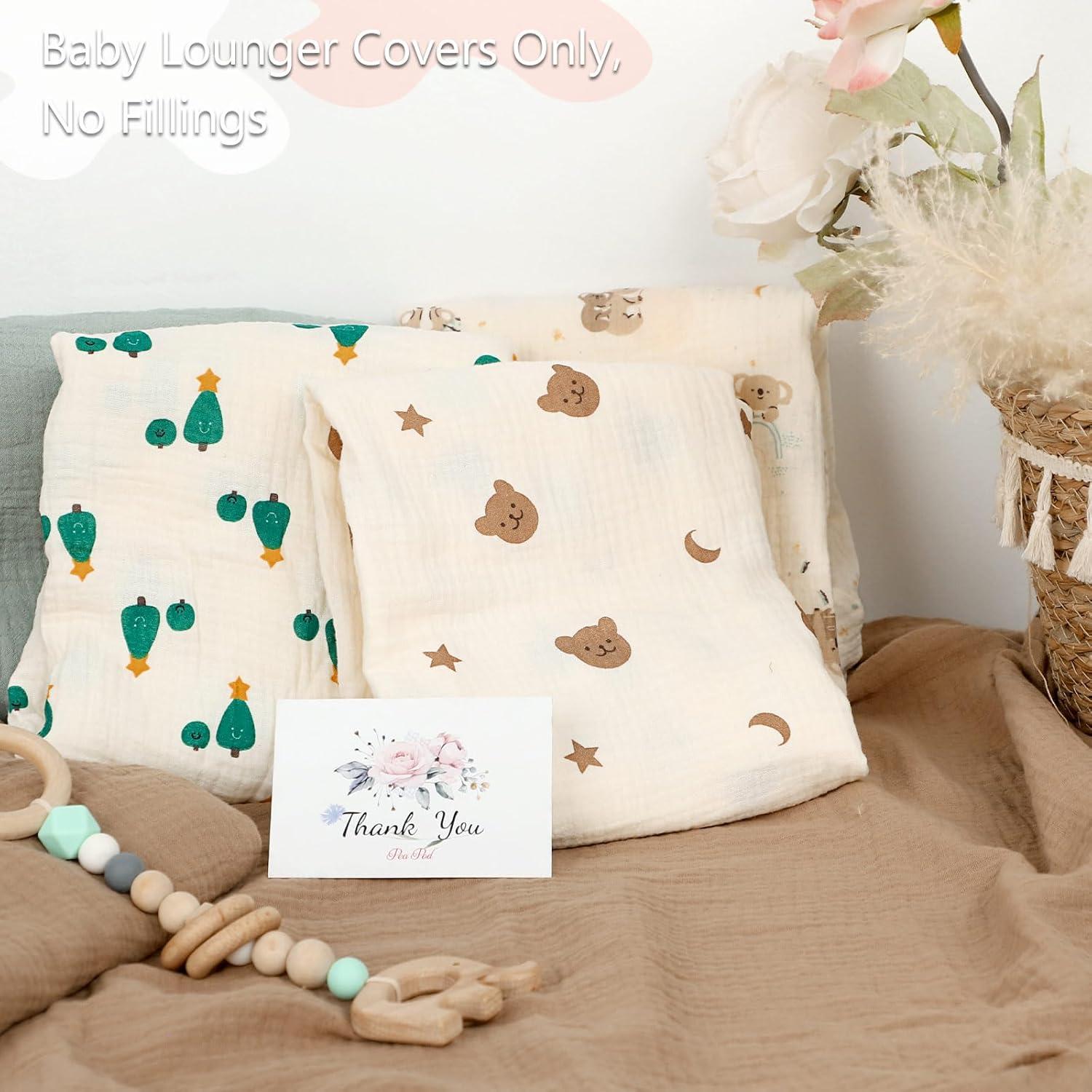 Funda para Lounger de Bebé Pea Pod 2 Paquetes Algodón Muselina