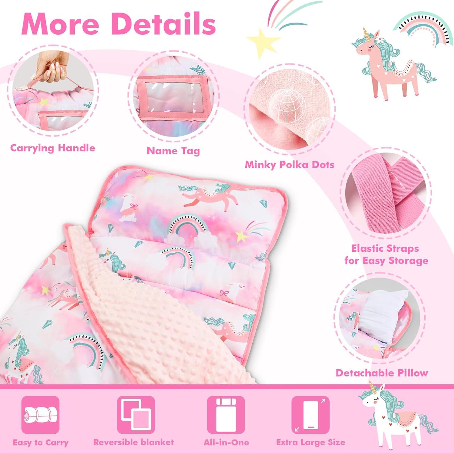 Colchoneta para Siesta Yierchoo Unicornio con Almohada y Manta