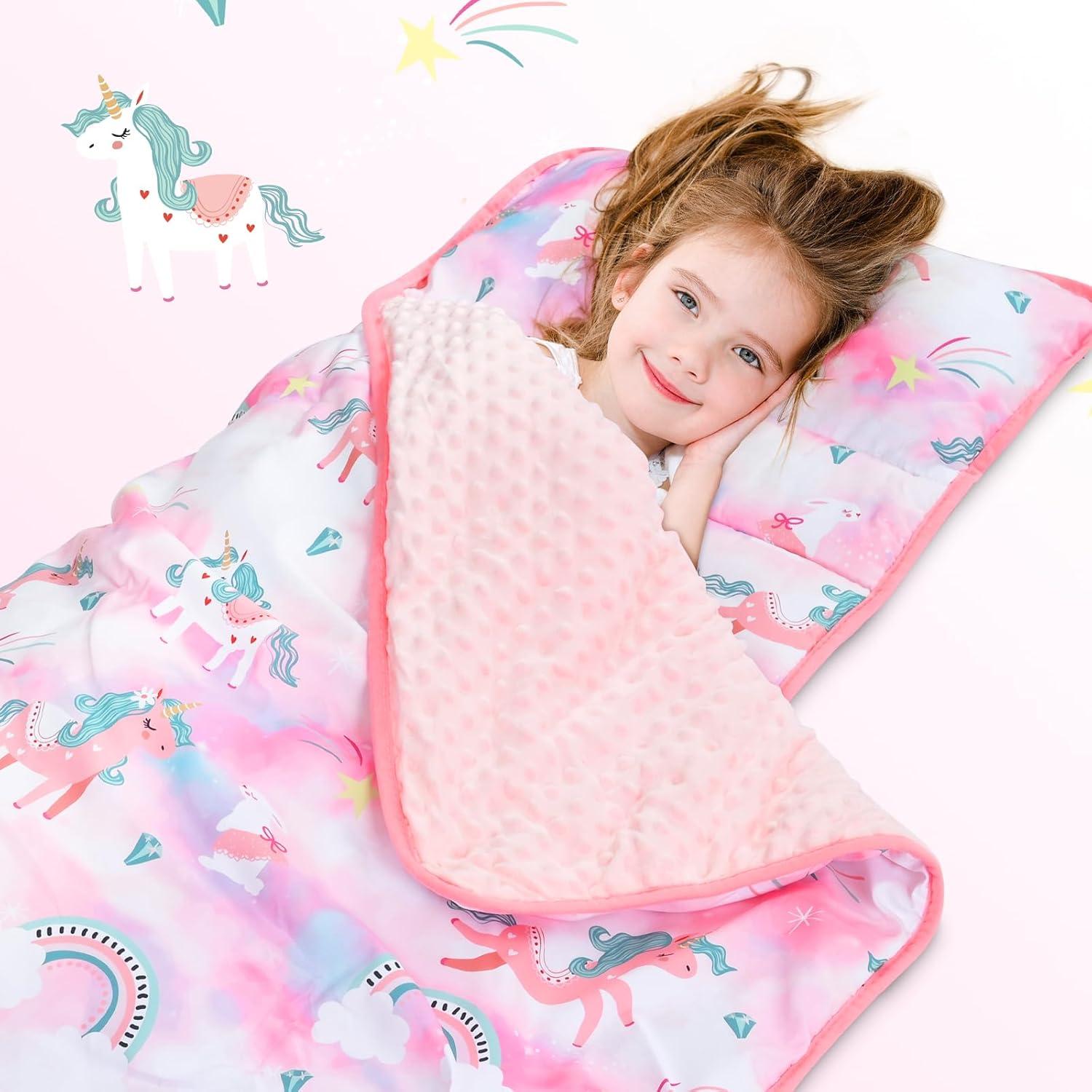 Colchoneta para Siesta Yierchoo Unicornio con Almohada y Manta